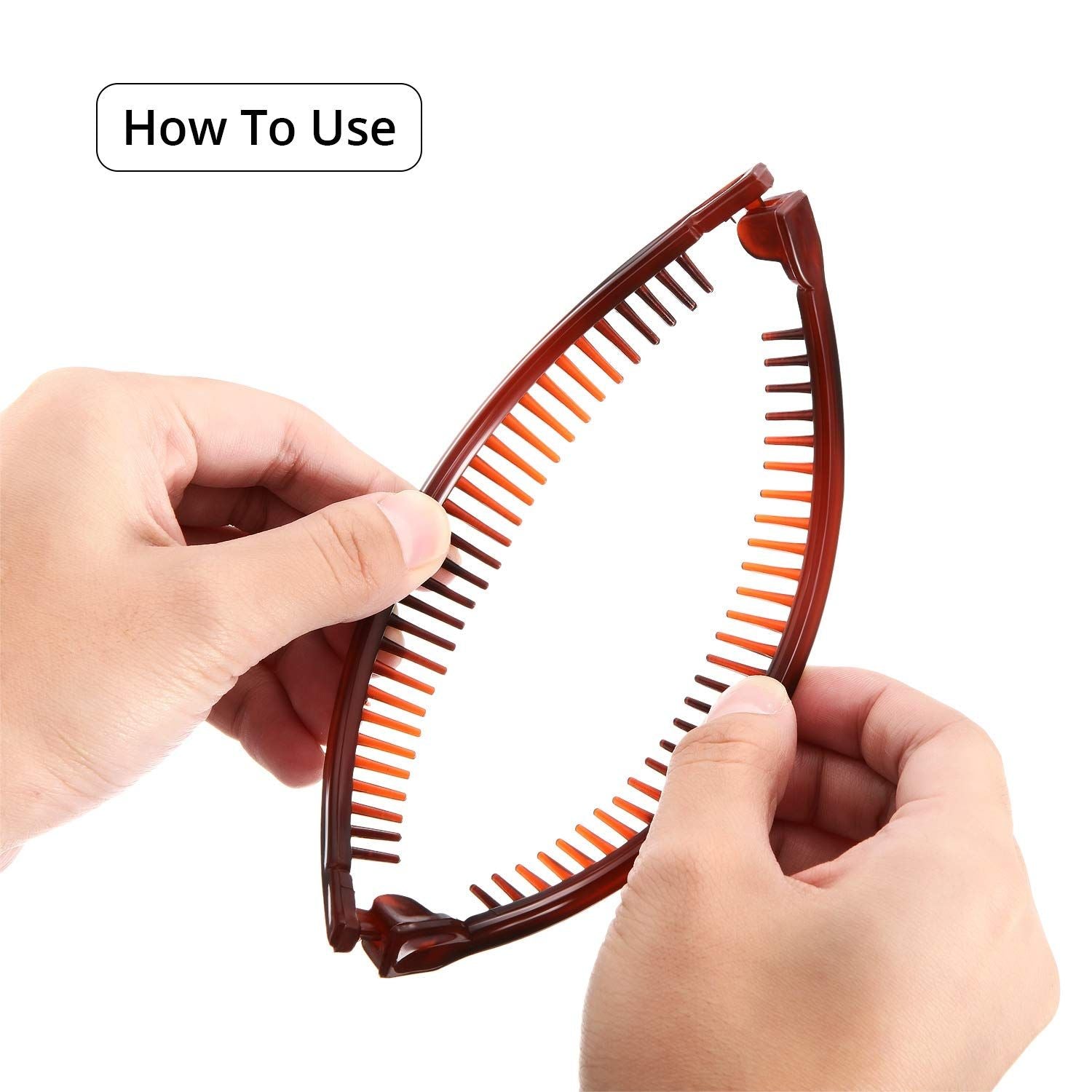 6 Pcs Banana Clip Hair Clincher Combs Classic Banana Hair Clip Fish Shape Ponytail Clips for Women Girls Thick Curly Thin Fine Hair Brown, White, Black