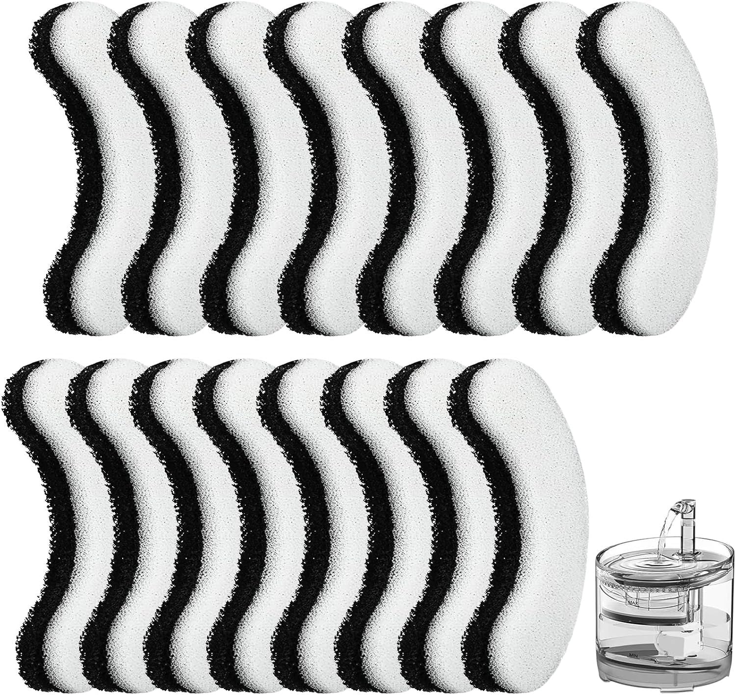 16 Pieces Cat Water Fountain Filters, Water Fountain Filters Replacement for Cat，Water Fountain Fit for Clear Fountain Perfect for NPET WF050 & WF100，Dog Dispenser 16PCS