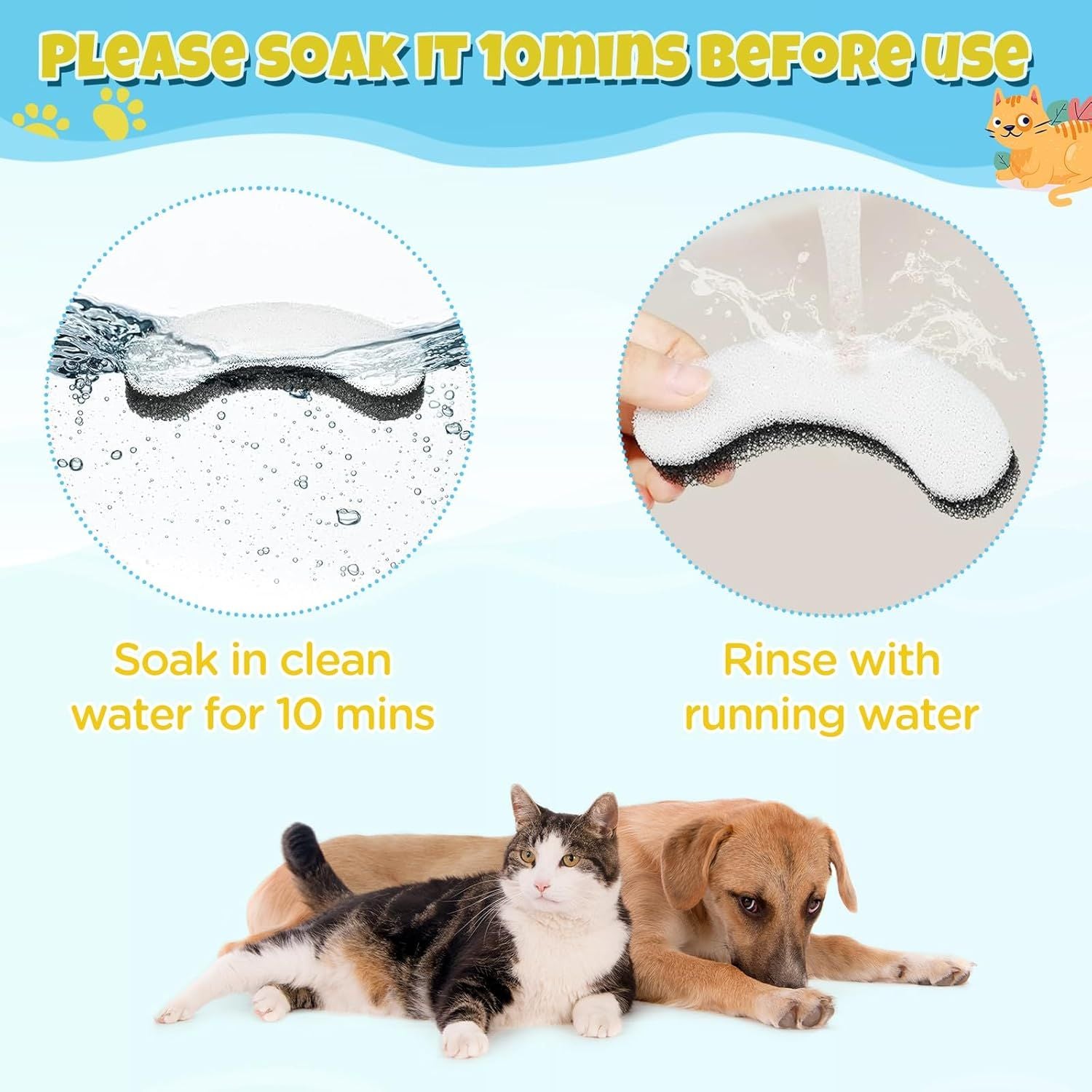 16 Pieces Cat Water Fountain Filters, Water Fountain Filters Replacement for Cat，Water Fountain Fit for Clear Fountain Perfect for NPET WF050 & WF100，Dog Dispenser 16PCS