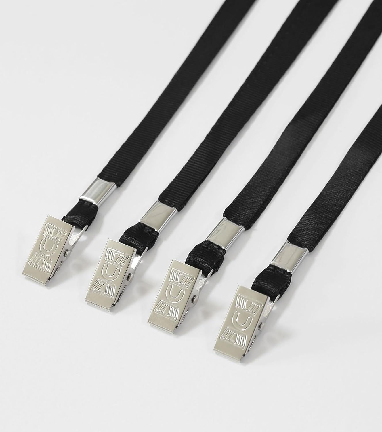 50 Pack Black Lanyard with Clip, Bulk Flat Neck Lanyards for ID Badges Name Tags Card Holders