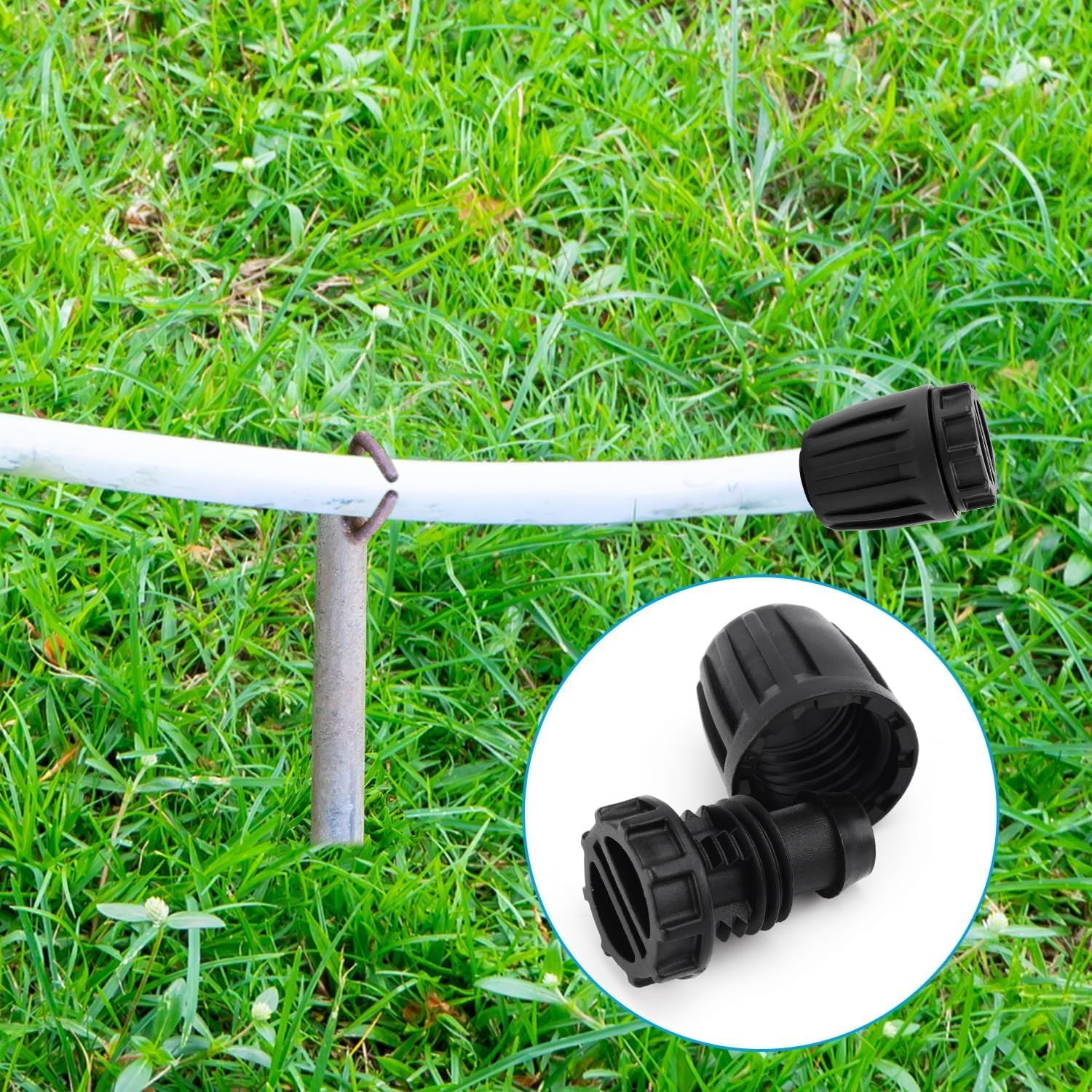 10pcs 1/2 Inch Irrigation End Caps, Anti-Drop Barbed Lock Nut End Hose Plugs Fittings for 1/2" ID x 0.6-0.63" OD 16mm Drip Tubing Connectors for Garden Watering System Drip Line Sprinkler Parts