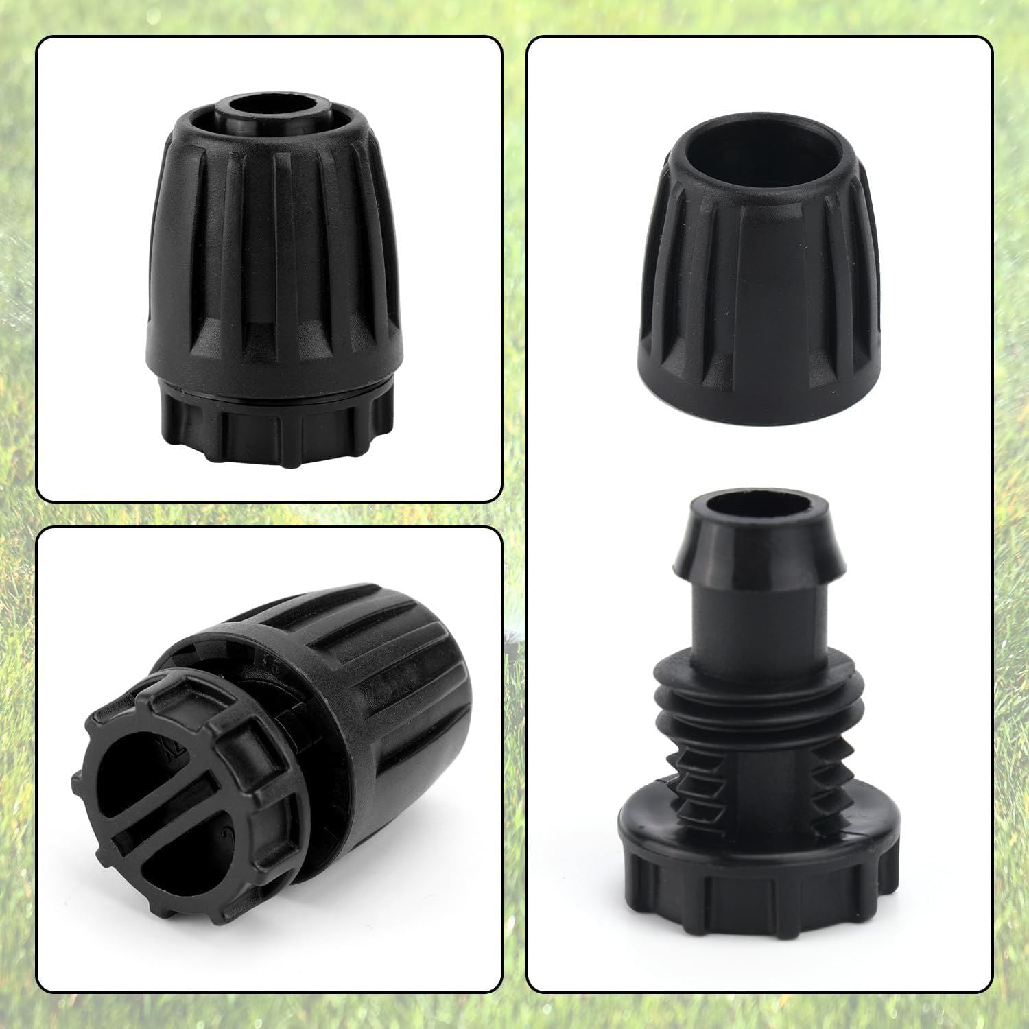 10pcs 1/2 Inch Irrigation End Caps, Anti-Drop Barbed Lock Nut End Hose Plugs Fittings for 1/2" ID x 0.6-0.63" OD 16mm Drip Tubing Connectors for Garden Watering System Drip Line Sprinkler Parts