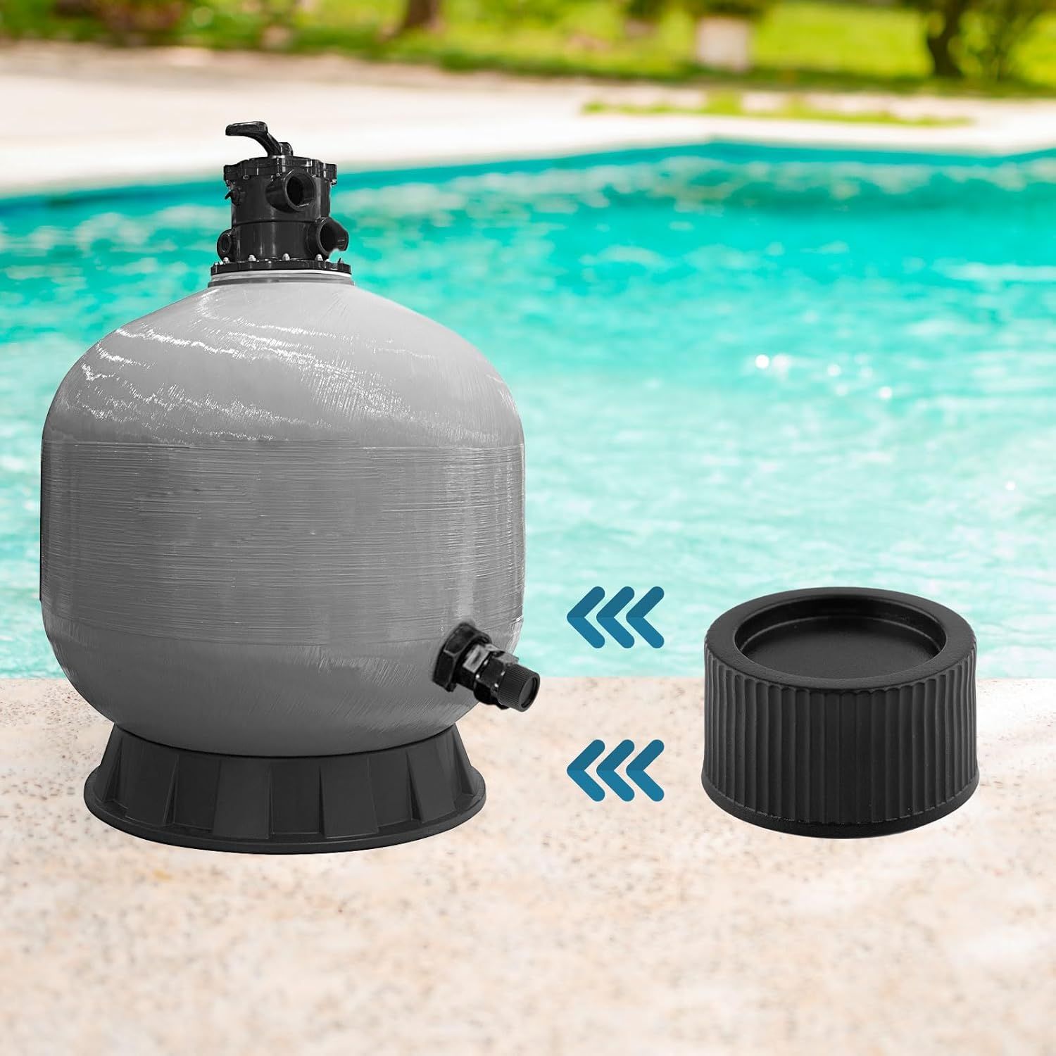2pcs SX180HG Drain Cap, Pool Sand Filter Drain Cap Cover Plug Replacement Part with Gasket Compatible with Hayward Swimming Pool Sand Filter Models S166T S180T S244T S210T
