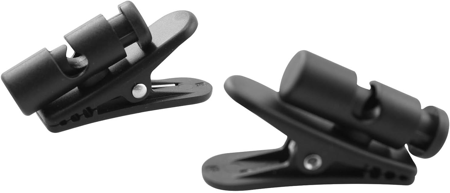Headset Wire Clip 8PCS 360 Rotatable Earphone Earbud Cable Clips for 3-5mm Wide Eearphone Cable, Earpiece Clamp, Headphone Hook, Black