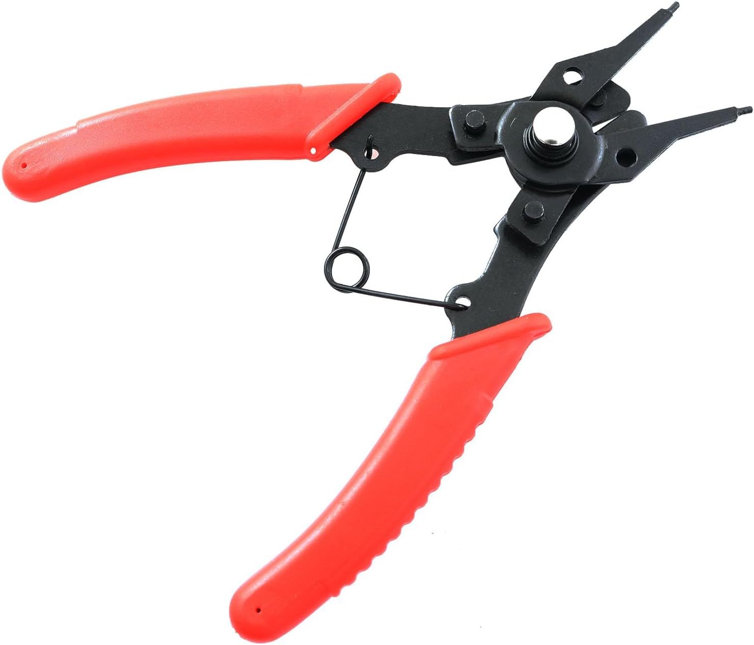 Snap Ring Pliers 1Set 4 In 1 C Clips Removal Retaining Set for Automotive and Engine Repair, Interchangeable Jaw Head 45 90 and 180 Degree Angled Jaws, AC Compressor Clutch Holding Tool