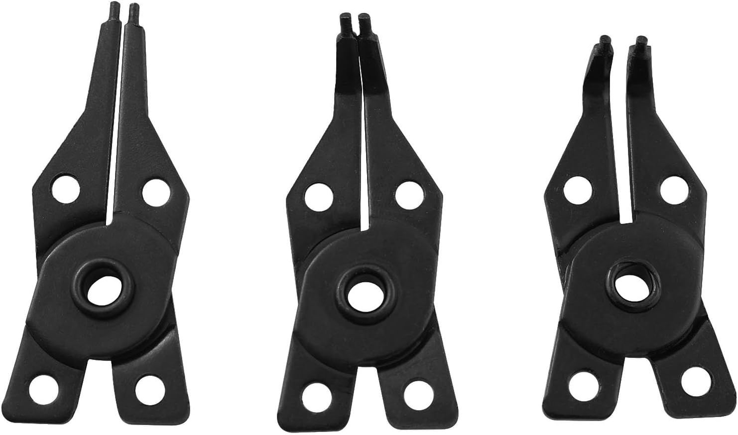 Snap Ring Pliers 1Set 4 In 1 C Clips Removal Retaining Set for Automotive and Engine Repair, Interchangeable Jaw Head 45 90 and 180 Degree Angled Jaws, AC Compressor Clutch Holding Tool