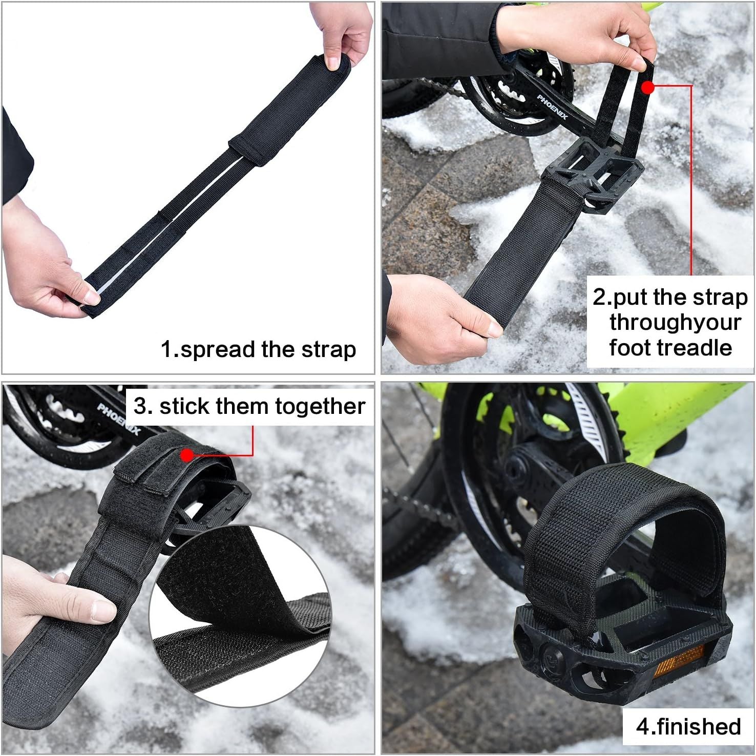 2 Pairs Kids Bicycle Feet Strap Pedal Straps for Fixed Gear Bike