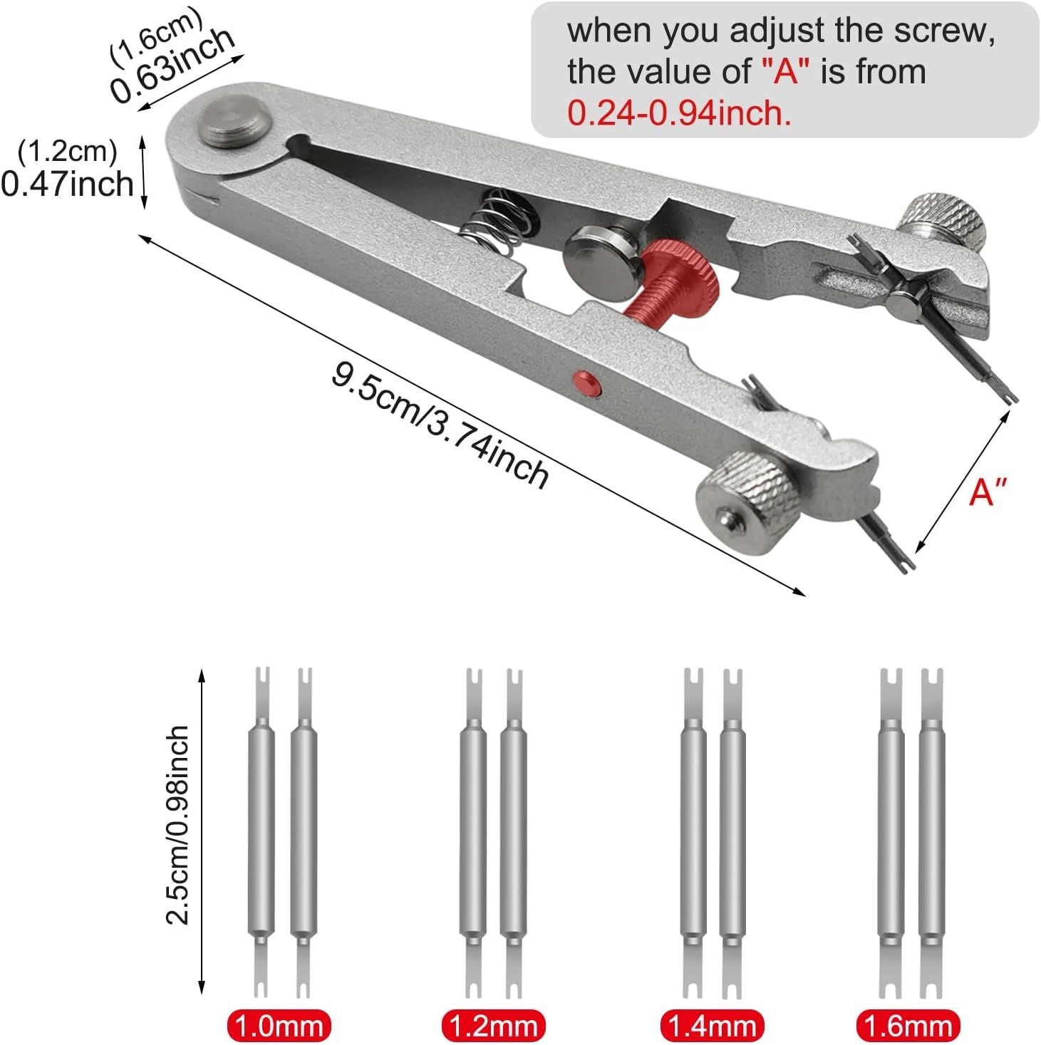 Watch Spring Bar Plier Tool Set Watchband Pliers with 10 Pins,Watch Wrist Ban Repair Remove Tool,Spring Plier Tweezer,Removal Tool for Watch Pin Strap Band Watch Link-Sliver
