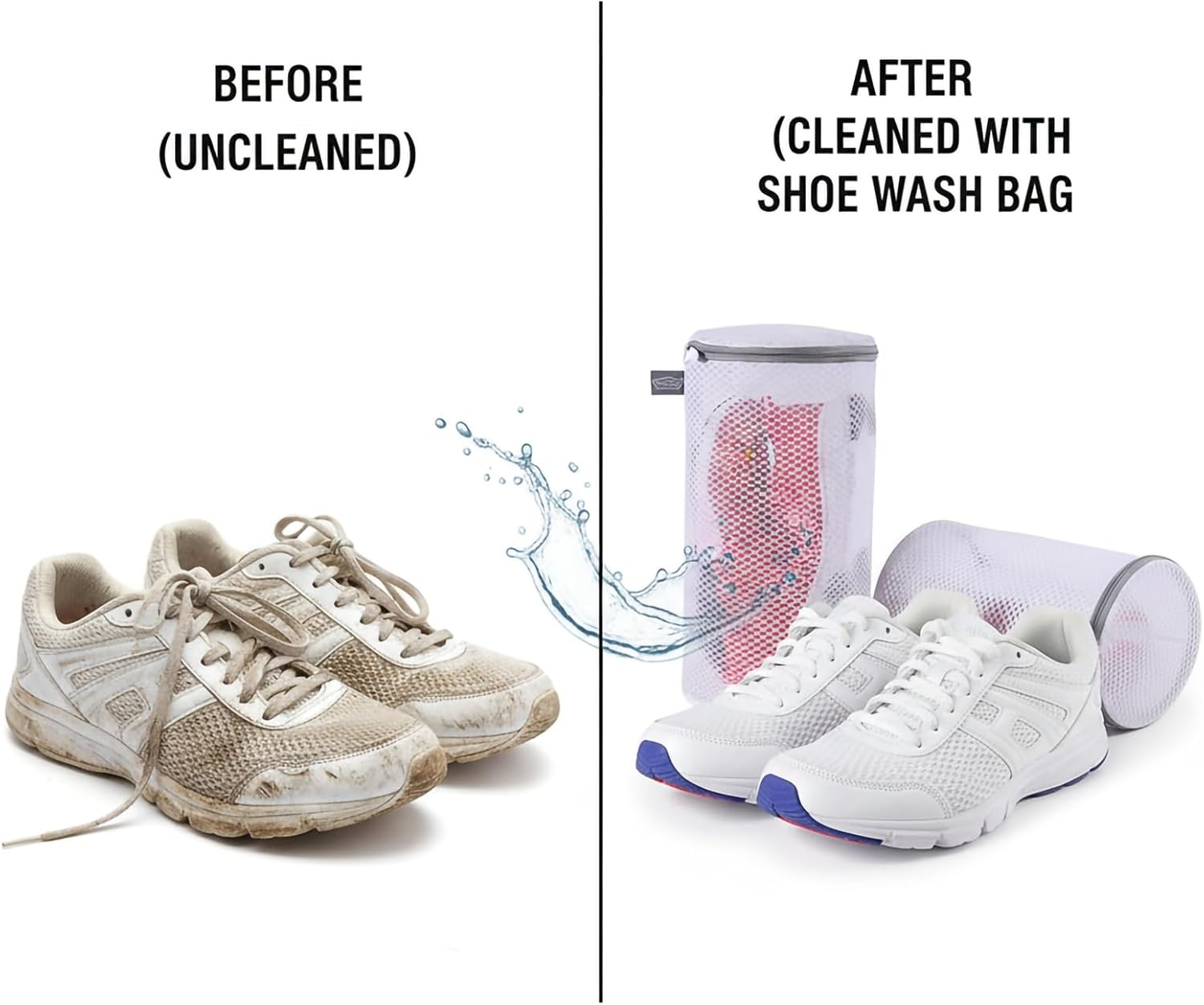 Kimmama Shoe Washing Machine Bag, Shoe Bag for Washing Machine, Mesh Laundry Bags for Sneakers, Footwear, Trainers, Slippers, Honeycomb Net, Grey Zipper, 7x15"