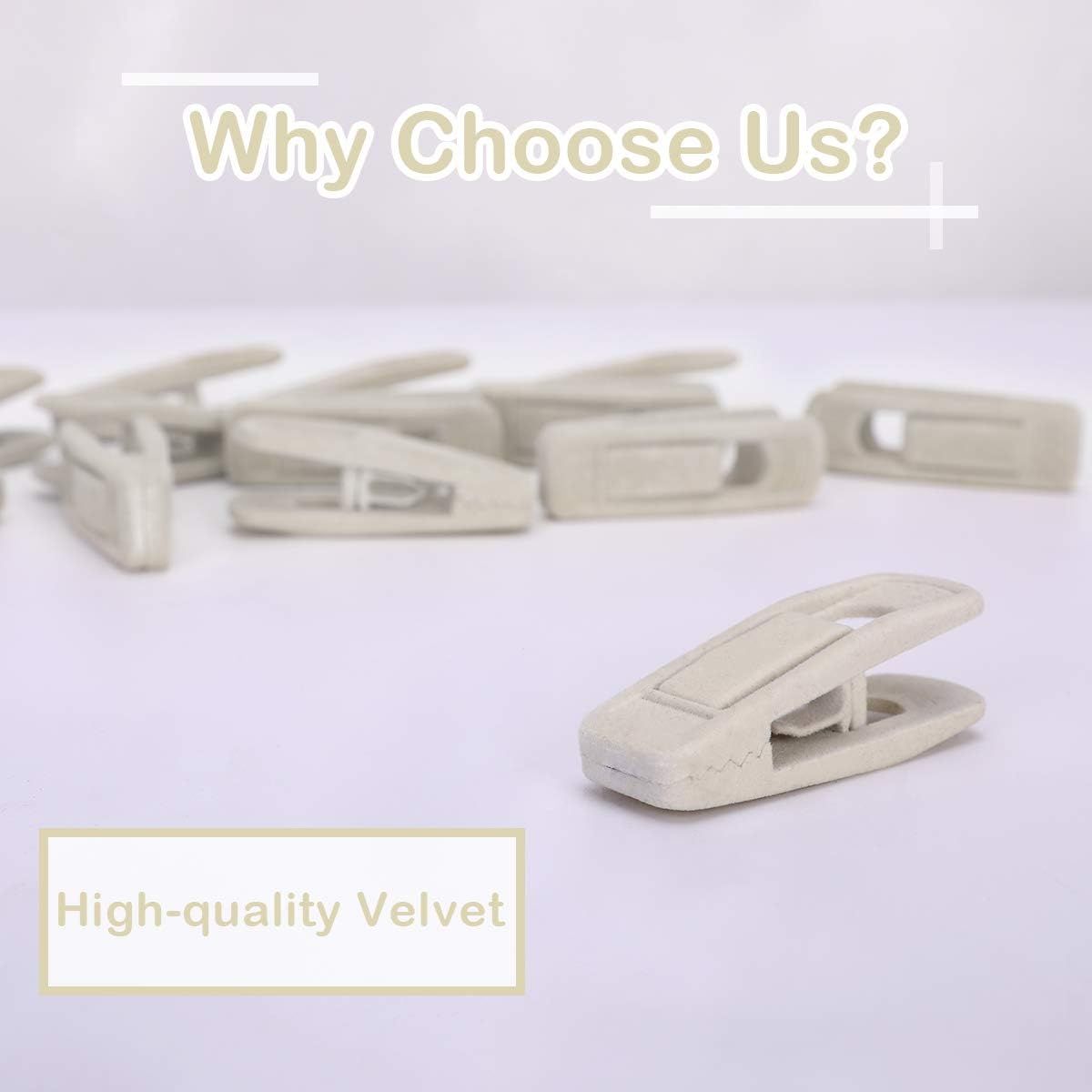Velvet Hangers - Strong Finger Clips for Thin Pants 20pc, Beige