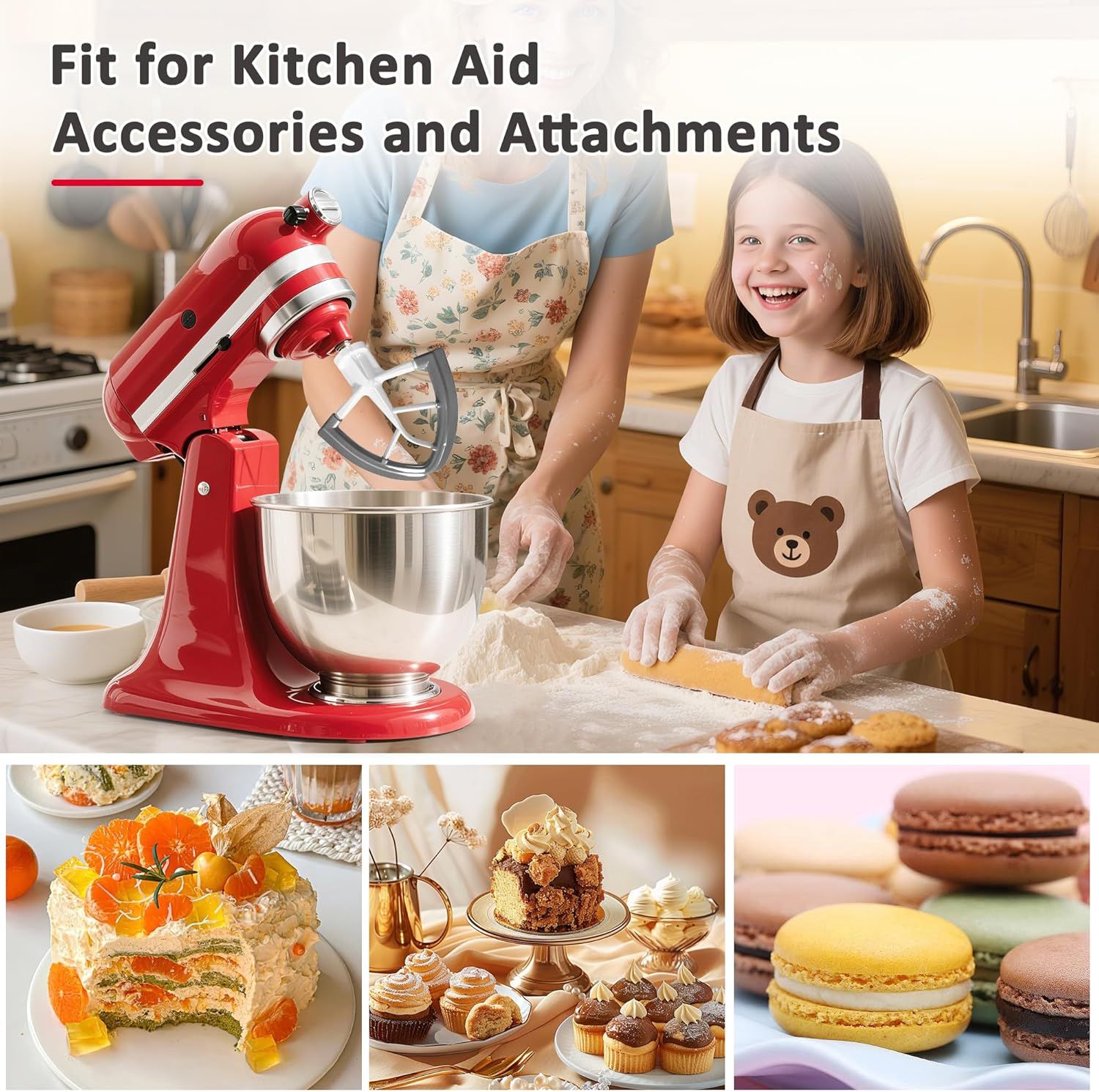 Flex Edge Beater for KitchenAid 4.5/5 Qt Tilt-Head Stand Mixer – Silicone Paddle, Dishwasher Safe, Flexible Silicone Edges Bowl Scraper For Kitchen Aid Accessories and Attachments Grey