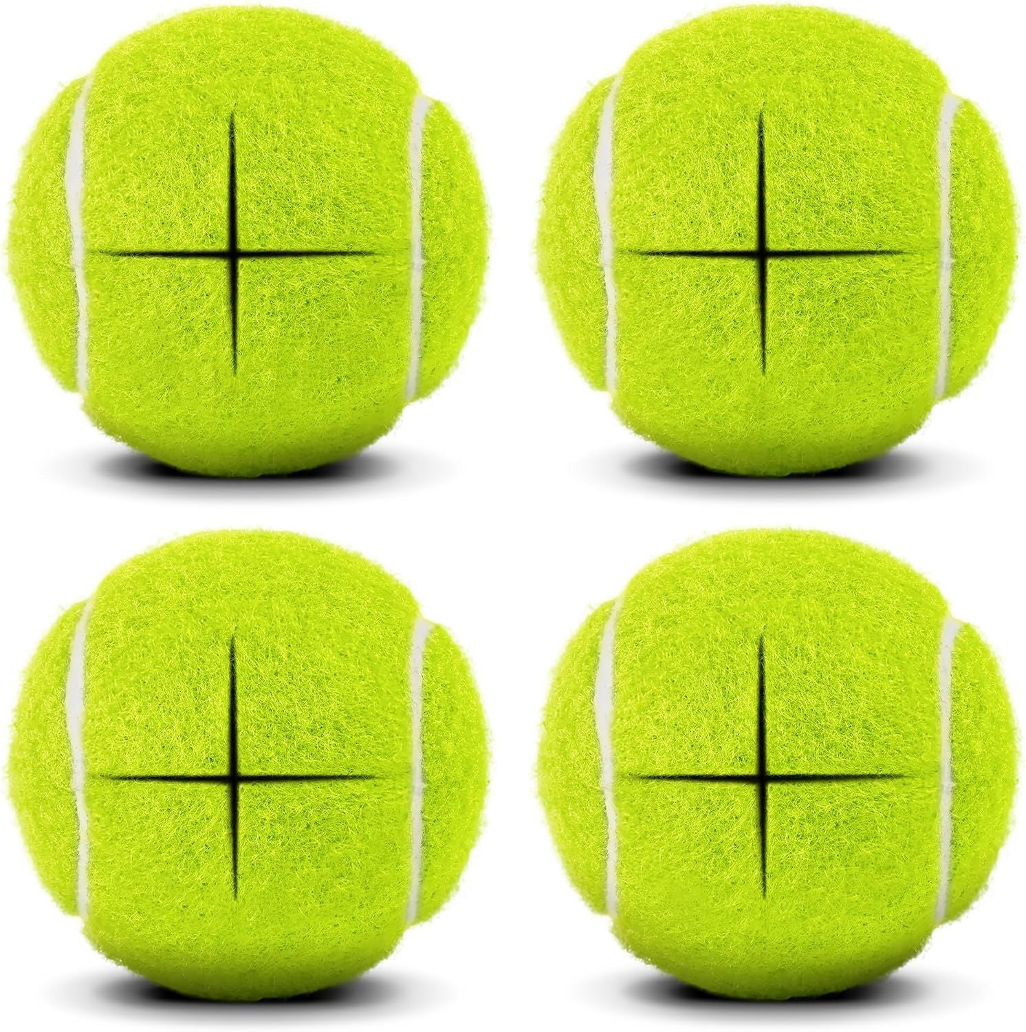 Precut Tennis Balls for Walkers, 4 PCS Heavy Duty Walker Accessories, Walker Tennis Balls Precut for Easy Installation, Universal Walker Glide Balls for Seniors, Furniture Legs & Floor Protection