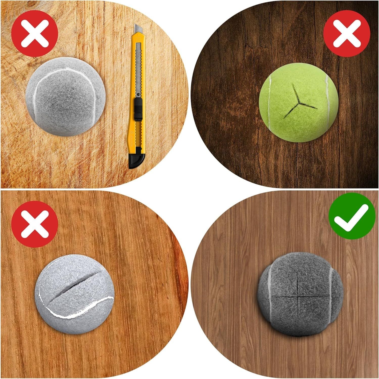 4 Pcs Tennis Balls Precut for Walkers Pre Cut, Walkers Legs Universal Precut GlideBalls for Indoor, Silent Gliding and Floor Protection Grey