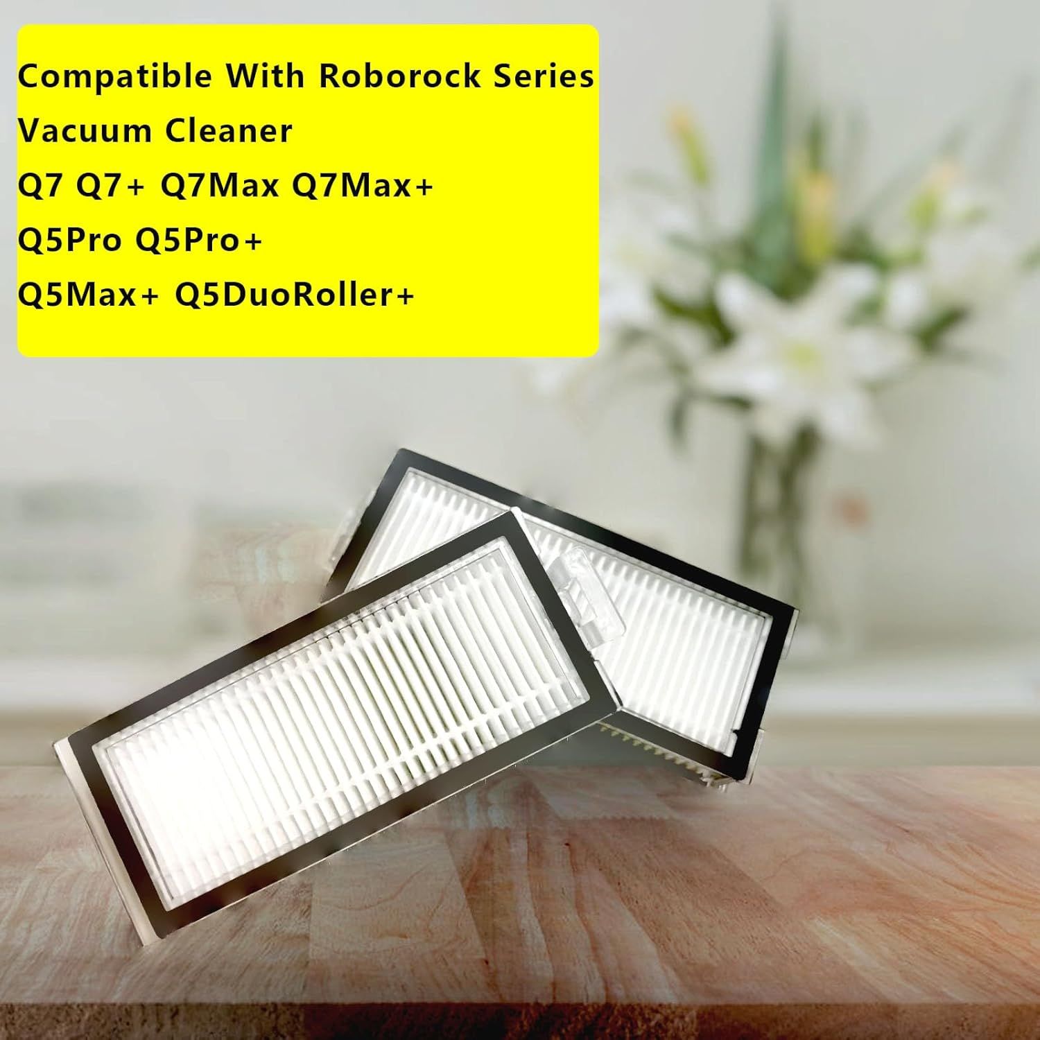 Vacuum Filter Replacement Compatible with Xiaomi Roborock Q7 Q7+ Q7 Max Q7 Max+ Q5 Pro and Q5 Pro+ Robot Vacuum Cleaner Not Fit for Q5 Q5+ S8 Pro Ultra S8+ S8