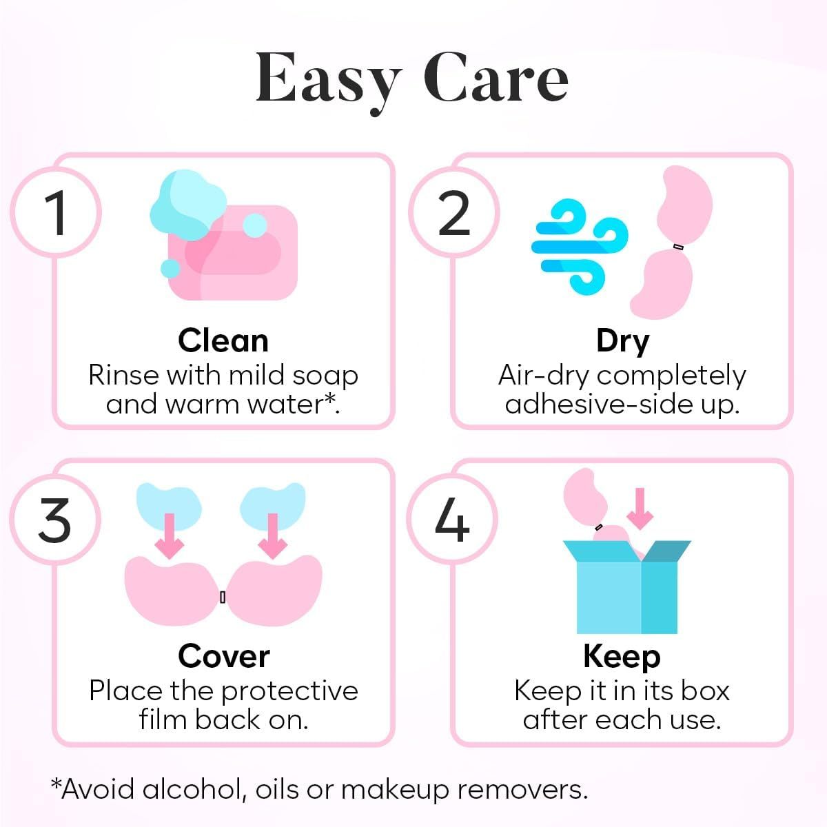 Sticky Bra Push Up – Backless, 2 Pair Invisible Adhesive Strapless Bra with Clip - A-D Cup