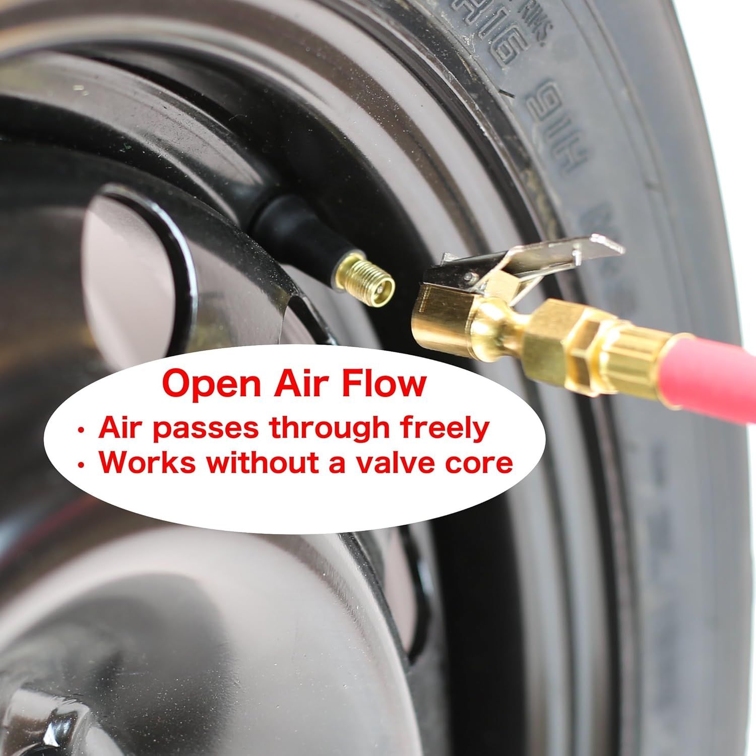 2 Pack Open Flow Straight Lock-On Air Chuck with Clip for Tire Inflator