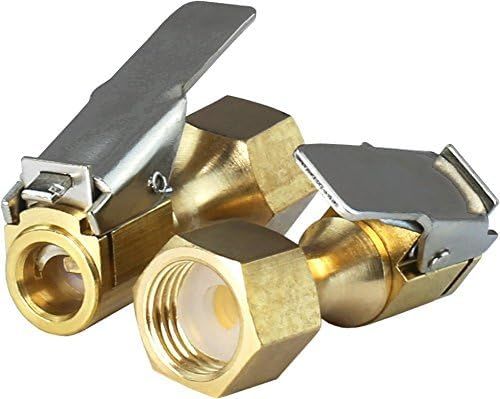 2 Pack Open Flow Straight Lock-On Air Chuck with Clip for Tire Inflator