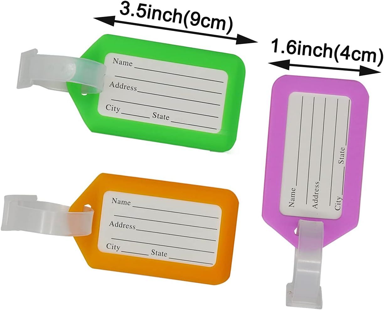 30 PCS Luggage Tags Multicolor Suitcase ID Labels Bag Name Tag 10 Colors Travel Accessories