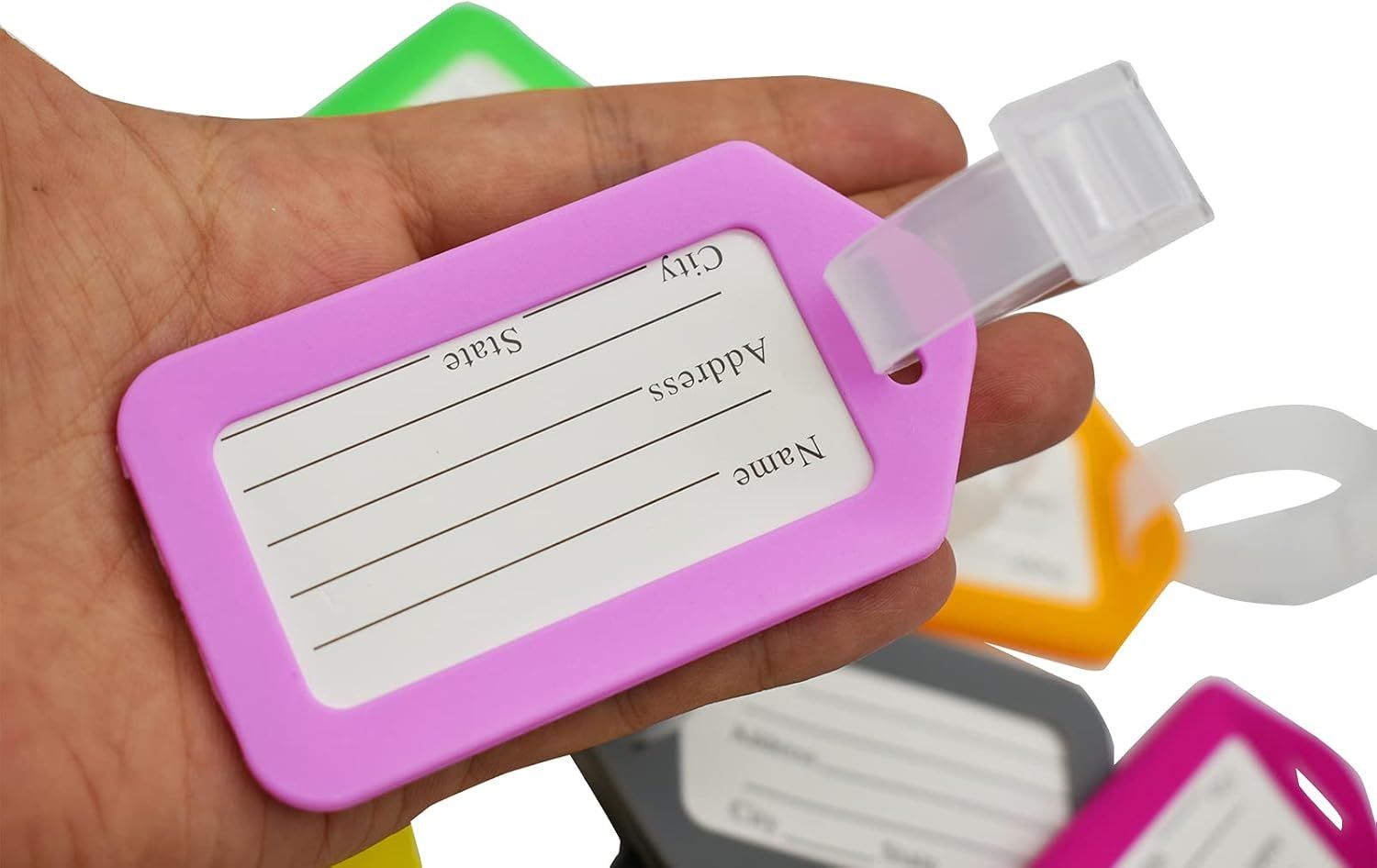 30 PCS Luggage Tags Multicolor Suitcase ID Labels Bag Name Tag 10 Colors Travel Accessories
