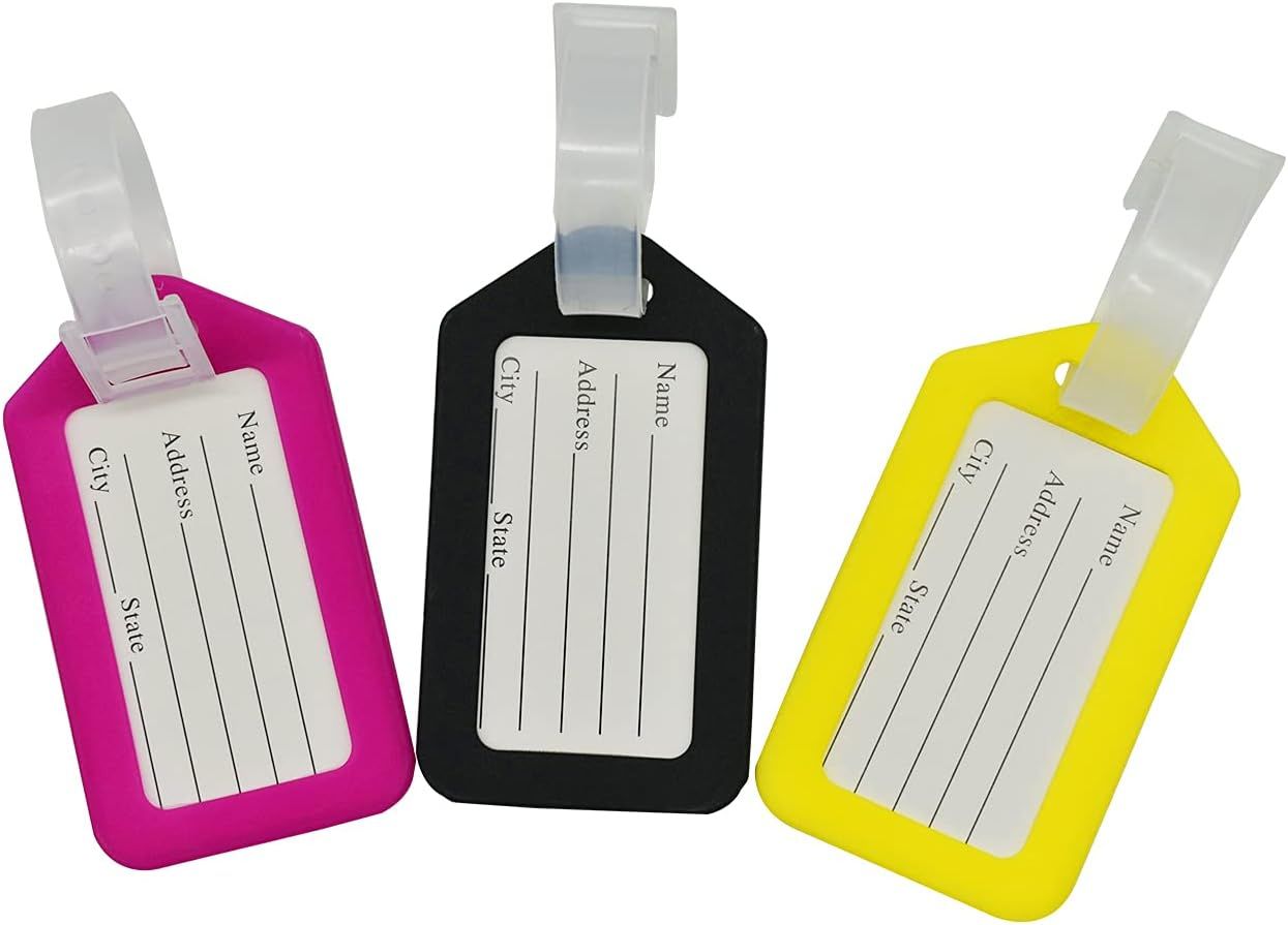 30 PCS Luggage Tags Multicolor Suitcase ID Labels Bag Name Tag 10 Colors Travel Accessories