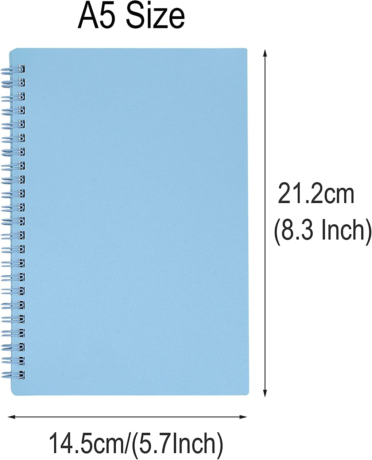 Yansanido Spiral Notebook, 3 Pcs A5 Thick Plastic Hardcover 8mm Ruled 3 Color 80 Sheets -160 Pages Journals for Study and Notes Light Pink,Light Green,Light Blue, A5 5.7" x 8.3"-Ruled