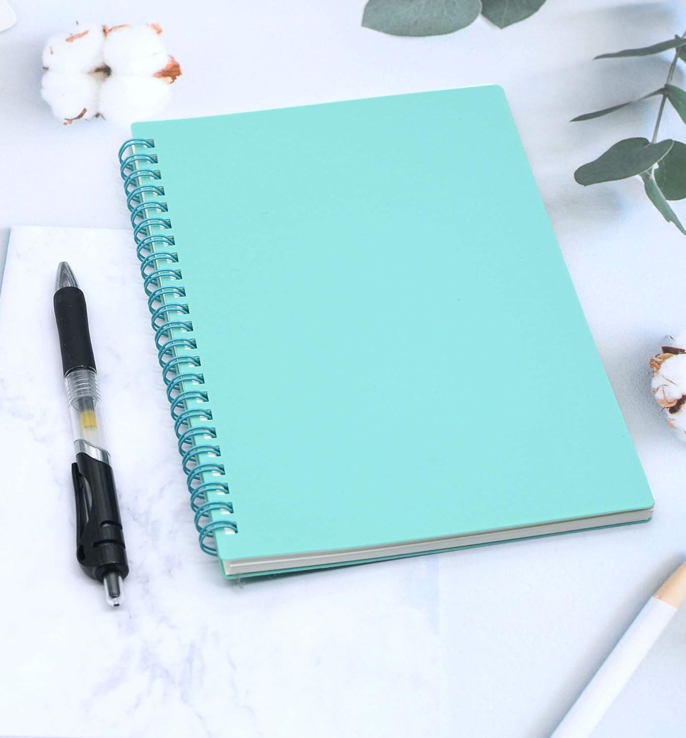 Yansanido Spiral Notebook, 3 Pcs A5 Thick Plastic Hardcover 8mm Ruled 3 Color 80 Sheets -160 Pages Journals for Study and Notes Light Pink,Light Green,Light Blue, A5 5.7" x 8.3"-Ruled