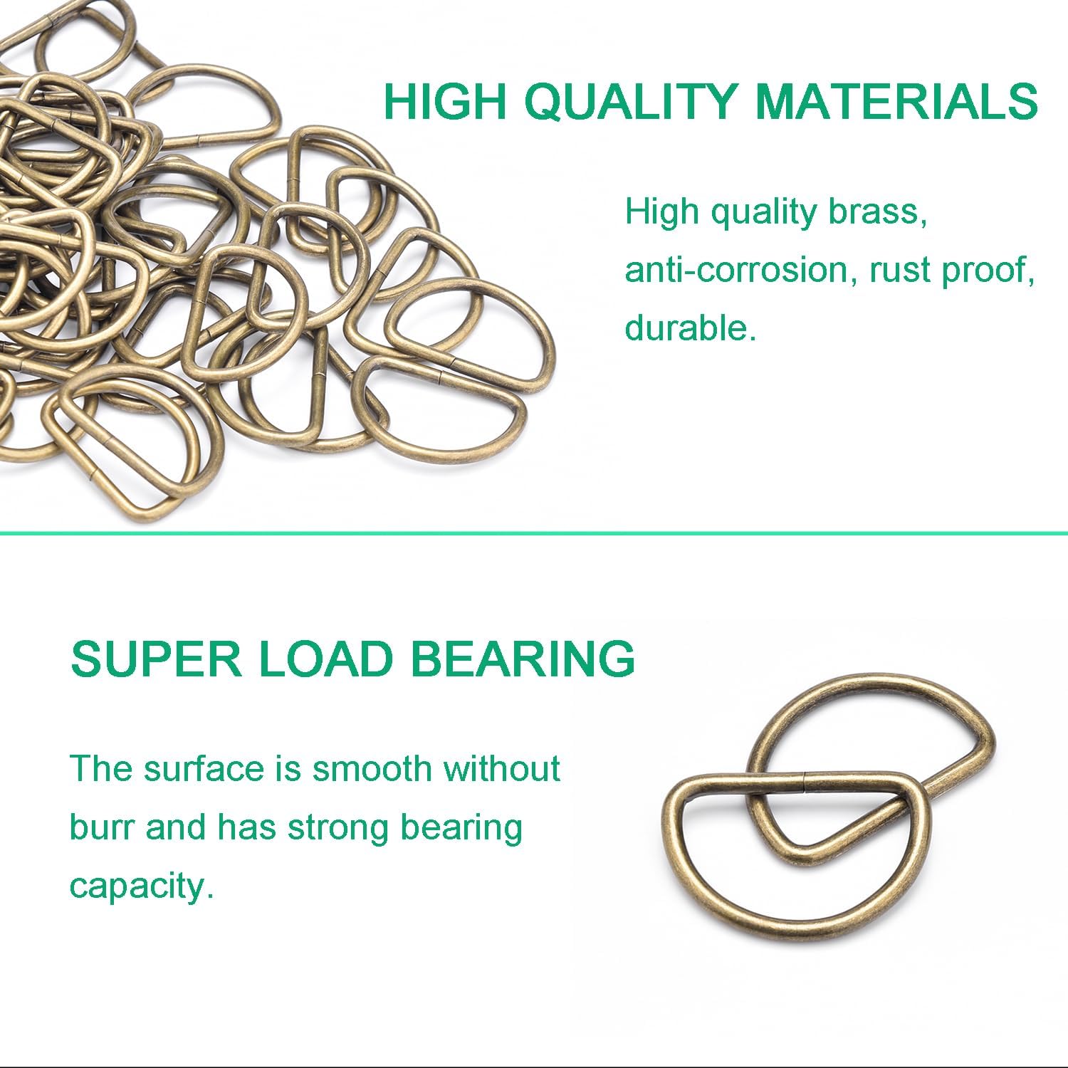 CooBigo 100 Pack 1" Metal D Ring for Purse Making Aprons Belts, Dee Rings Metal Buckle for Canvas Bags Webbing Leather Straps Wallets Crafts Pet Collar Backpack Hardware Assorted