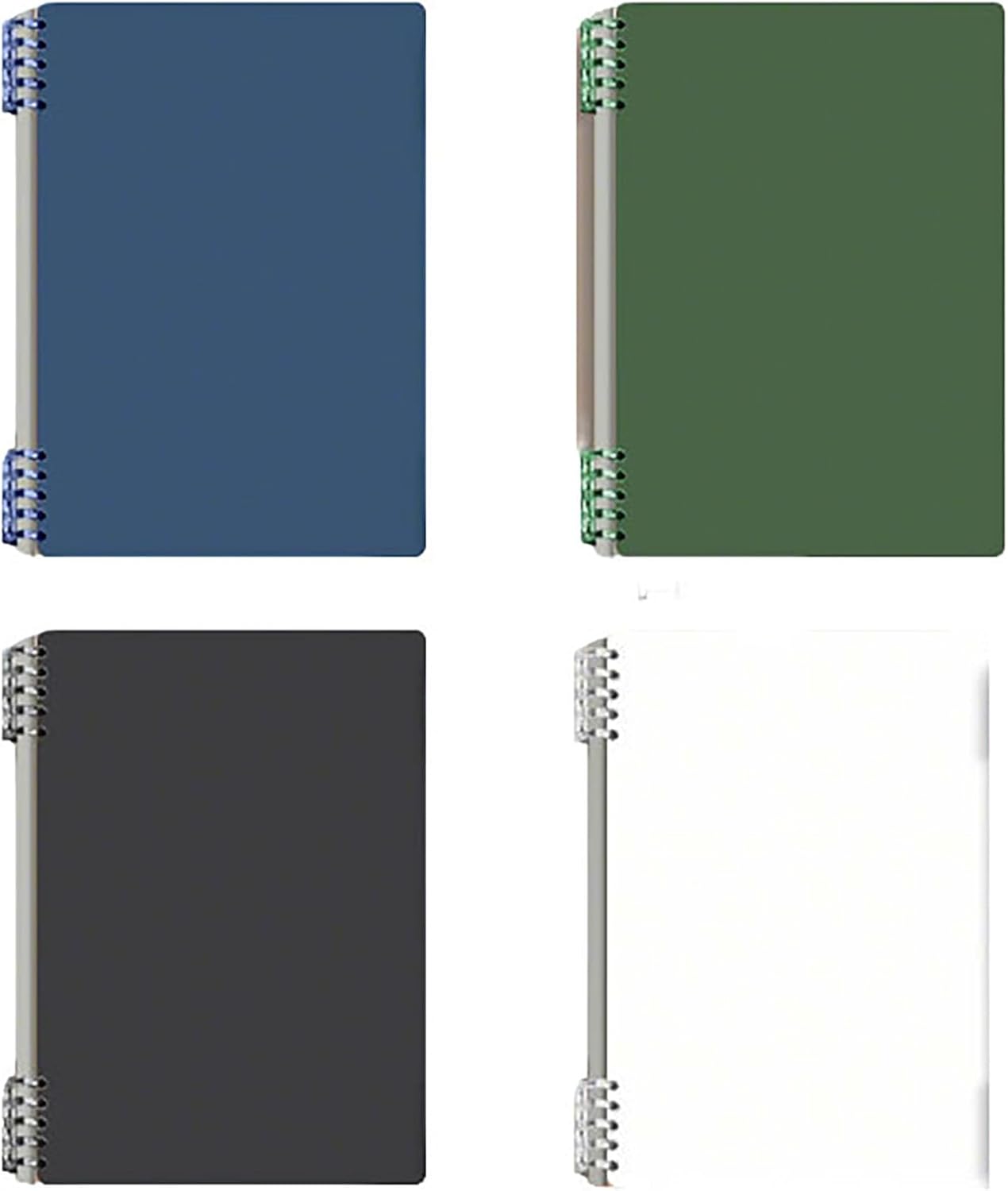 A5 Notebook Spiral Notebook Removable Spiral Binding Plastic Hardcover Journals 80 Sheets /160 Pages Lined Binding NoteBook for Writing Work School Supplies A5 Grid -Blue Green Black white