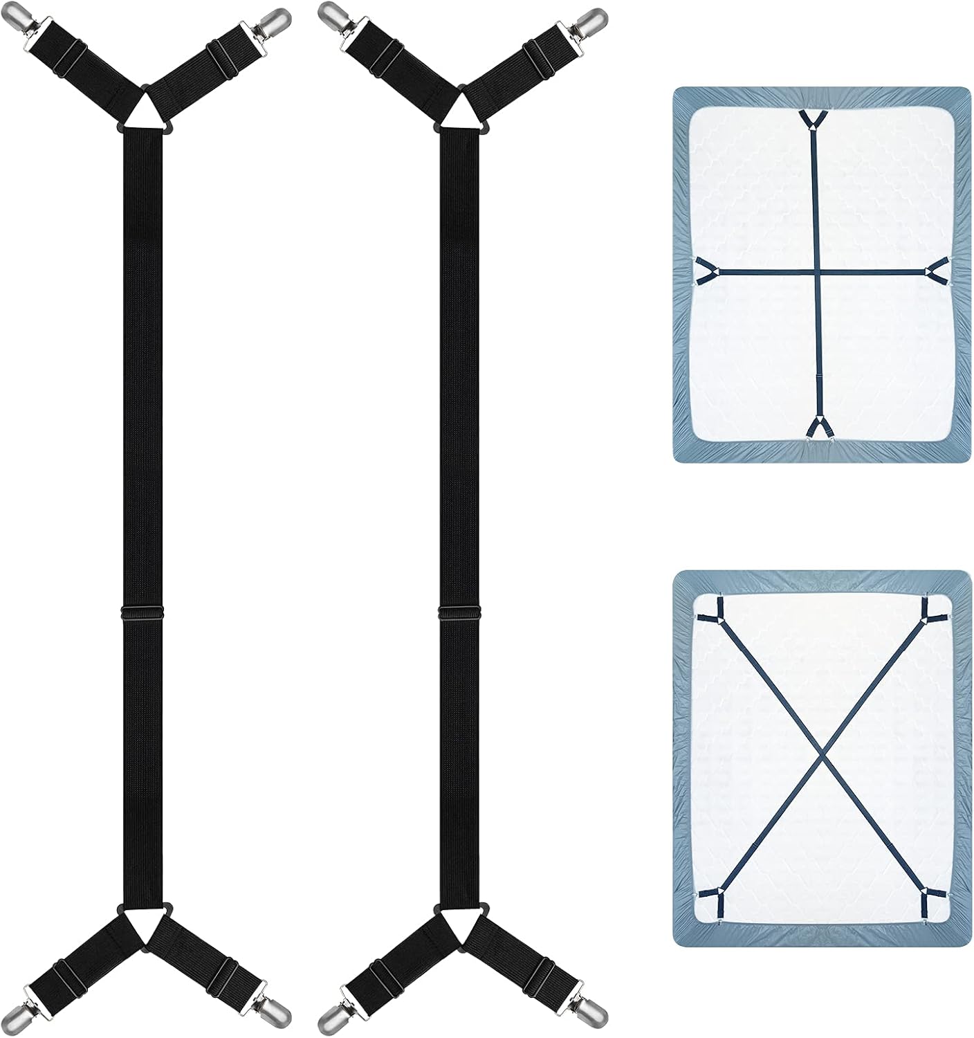Sheet Keeper Straps Bed Sheet Holder for Corners Bedsheet Stays Suspender Clips Fitted Sheet Holder Garters Fasteners Mattress Clamps