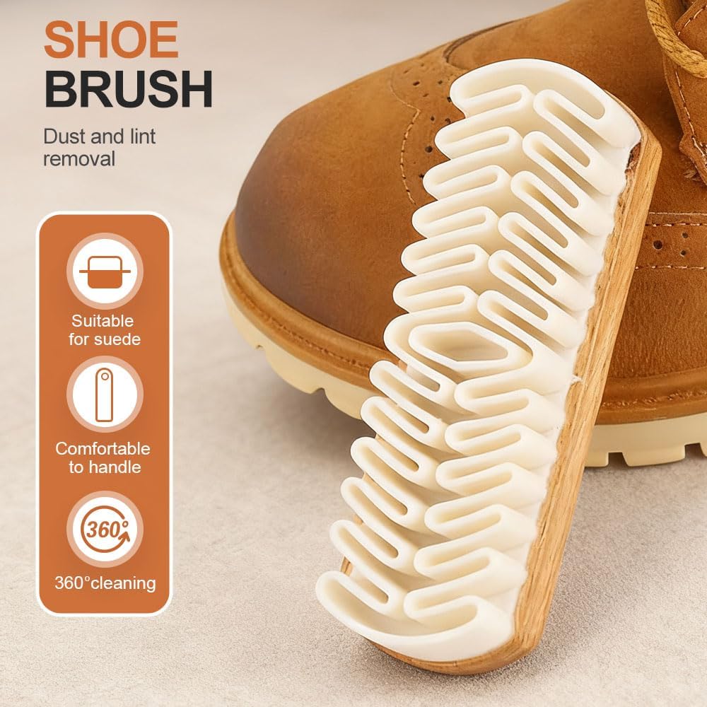 Suede Shoe Brush, Rubber Polish Eraser with Soft Bristle Brush for Suede Cleaner and Nubuck Brush 2 pcs