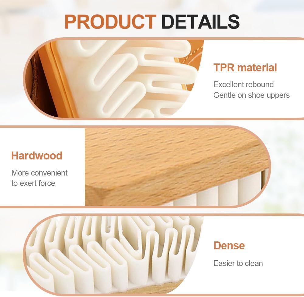 Suede Shoe Brush, Rubber Polish Eraser with Soft Bristle Brush for Suede Cleaner and Nubuck Brush 2 pcs