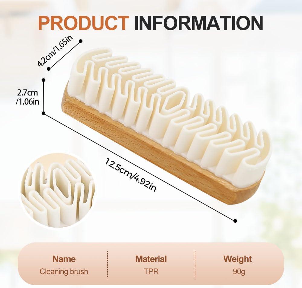 Suede Shoe Brush, Rubber Polish Eraser with Soft Bristle Brush for Suede Cleaner and Nubuck Brush 2 pcs