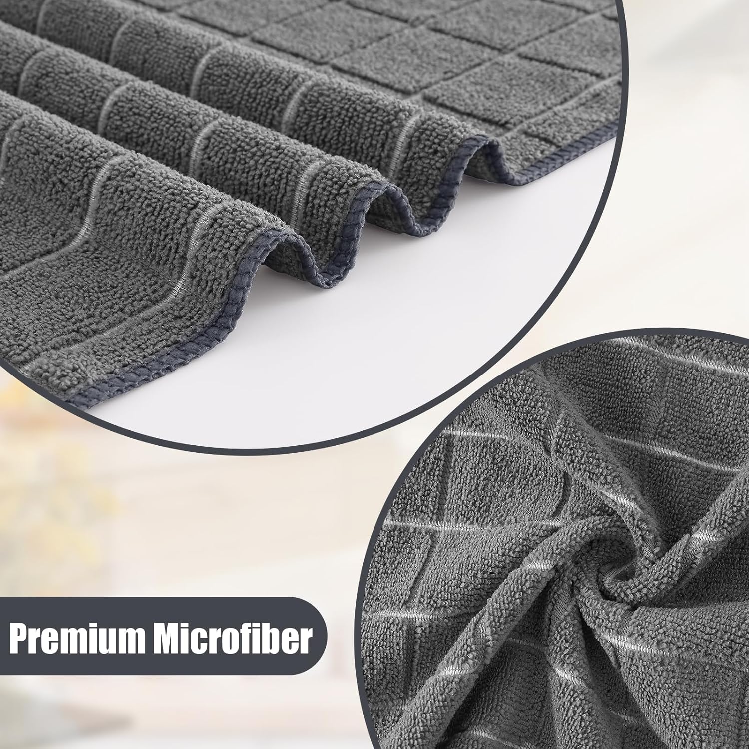 Homaxy Microfiber Kitchen Towels and Dishcloths Set, 12 Pack Soft and Absorbent Dish Hand Towels Bulk and 100% Cotton Kitchen Towels and Dishcloths Set 12 x 12 & 15 x 25 Inches, Set of 8 Bulk