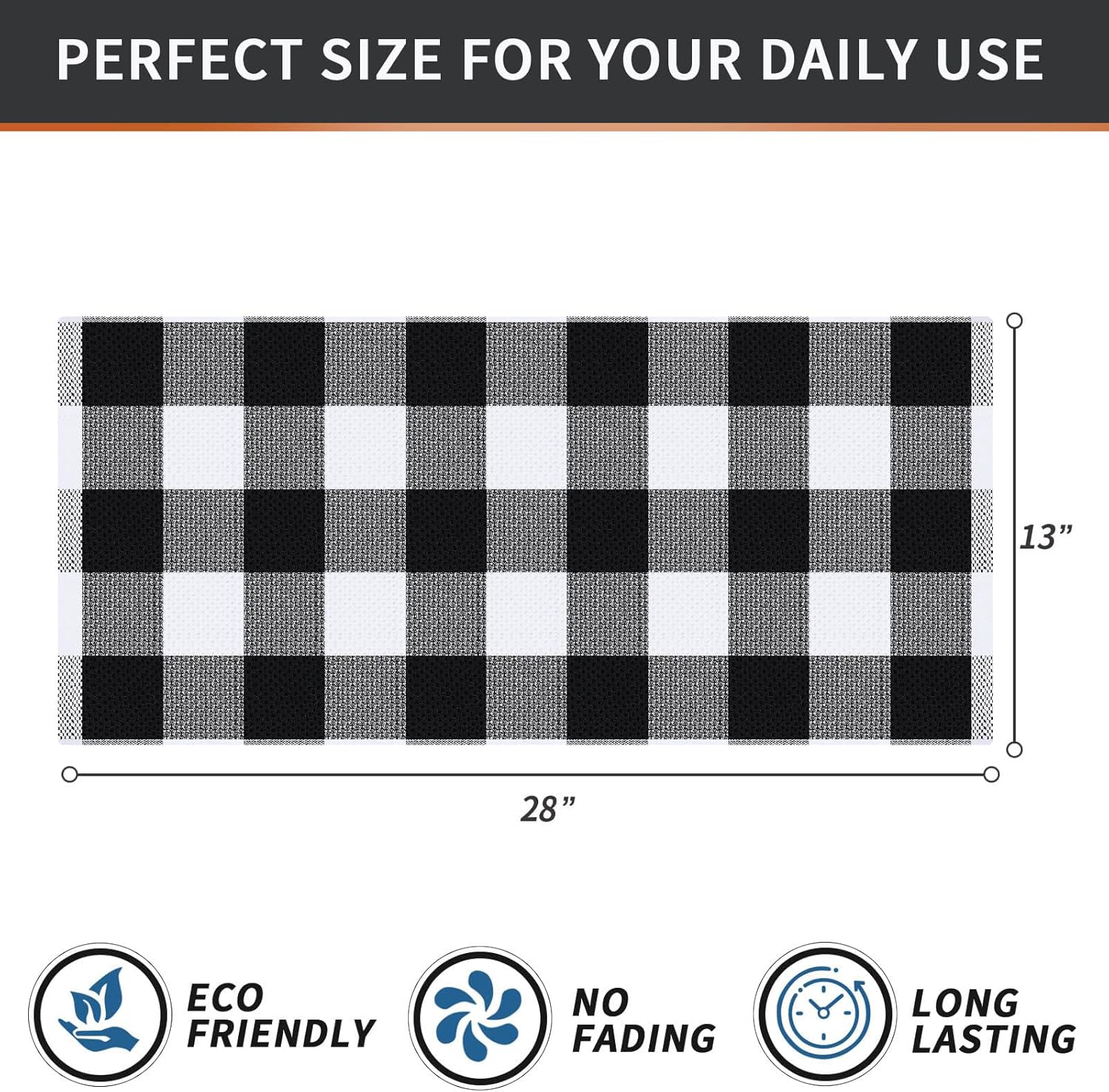 Homaxy 100% Cotton Waffle Weave Check Plaid Kitchen Towels, 13 x 28 Inches, Super Soft and Absorbent Dish Towels for Drying Dishes and Terry Kitchen Towels 15" x 25", 6 Pack, Dark Grey