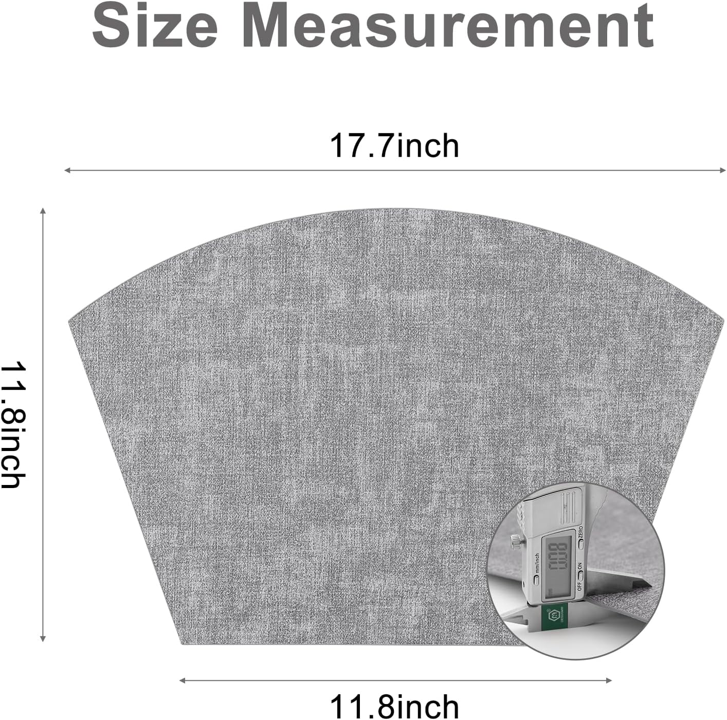 Homaxy Round Table Placemats Set of 6, Washable Wedge Shaped Faux Leather Table Mats and Terry Kitchen Towels 15" x 25", 6 Pack, Dark Grey