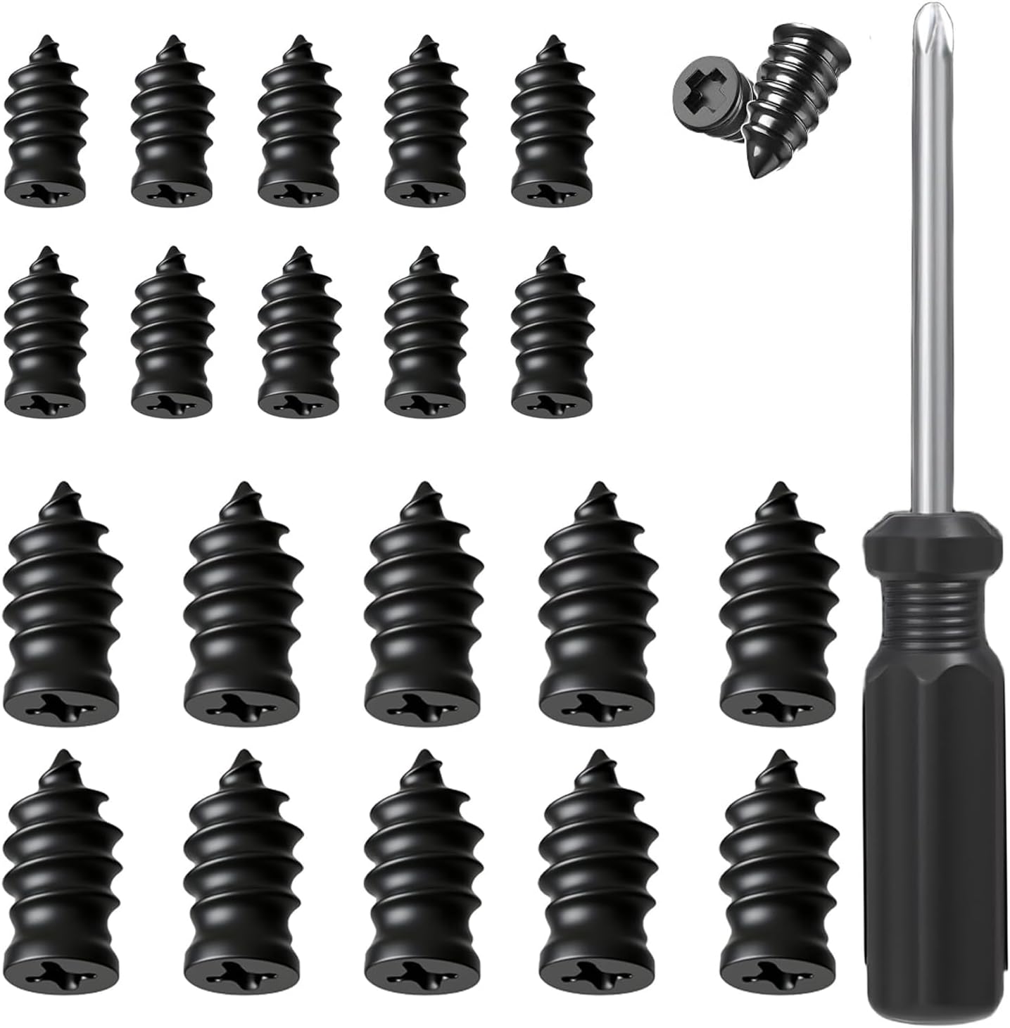 Tire Repair Nails Kit with 2 Sizes, Screw in Tire Repair Plugs with Box and Screwdriver, Fast Self-Service Tire Repair Tools 10Set