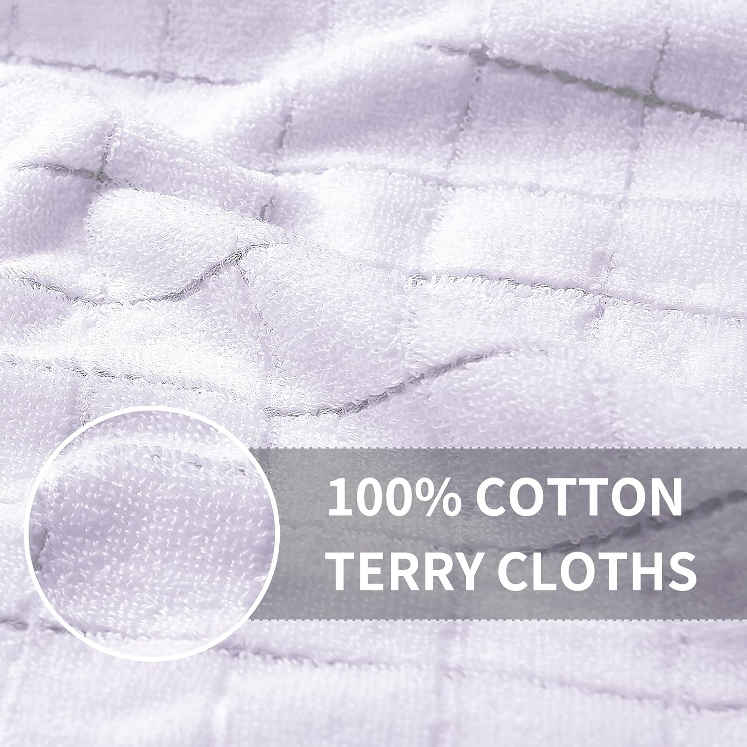 Homaxy 10-Pack Cotton Kitchen Towels Set, 12 x 12 Inches and 13 x 28 Inches, White, Ultra Soft Absorbent Dish Towels for Washing Dishes, Waffle Weave, Lint-Free, Machine Washable