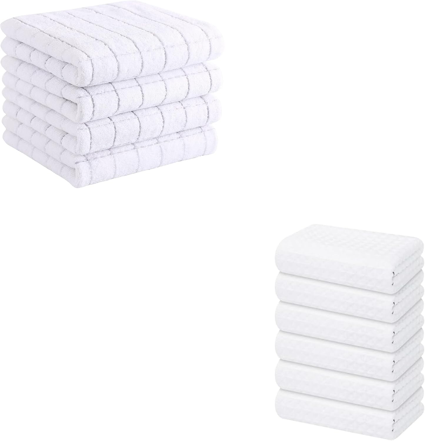 Homaxy Kitchen Towels, 16 x 28 Inches and 13 x 28 Inches, Set of 10 Bulk Cotton Kitchen Towels Set, Ultra Soft Absorbent Dish Towels for Washing Dishes, White
