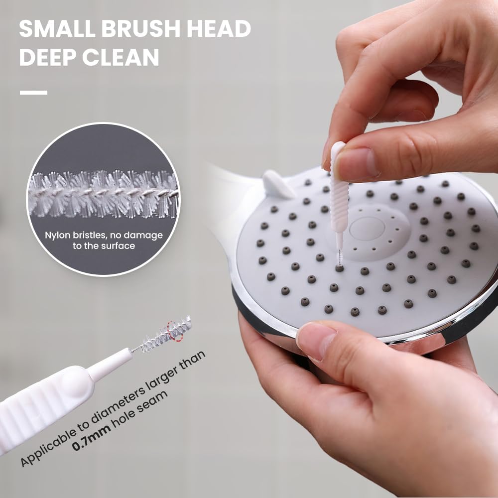 Shower Head Cleaning Brush for Small Hole, Multifunctional Shower Cleaning Tools, Anti-Clogging Nozzle with Storage Boxes, Showerhead Cleaning Brushes Picks for Household Bathroom 20 pcs