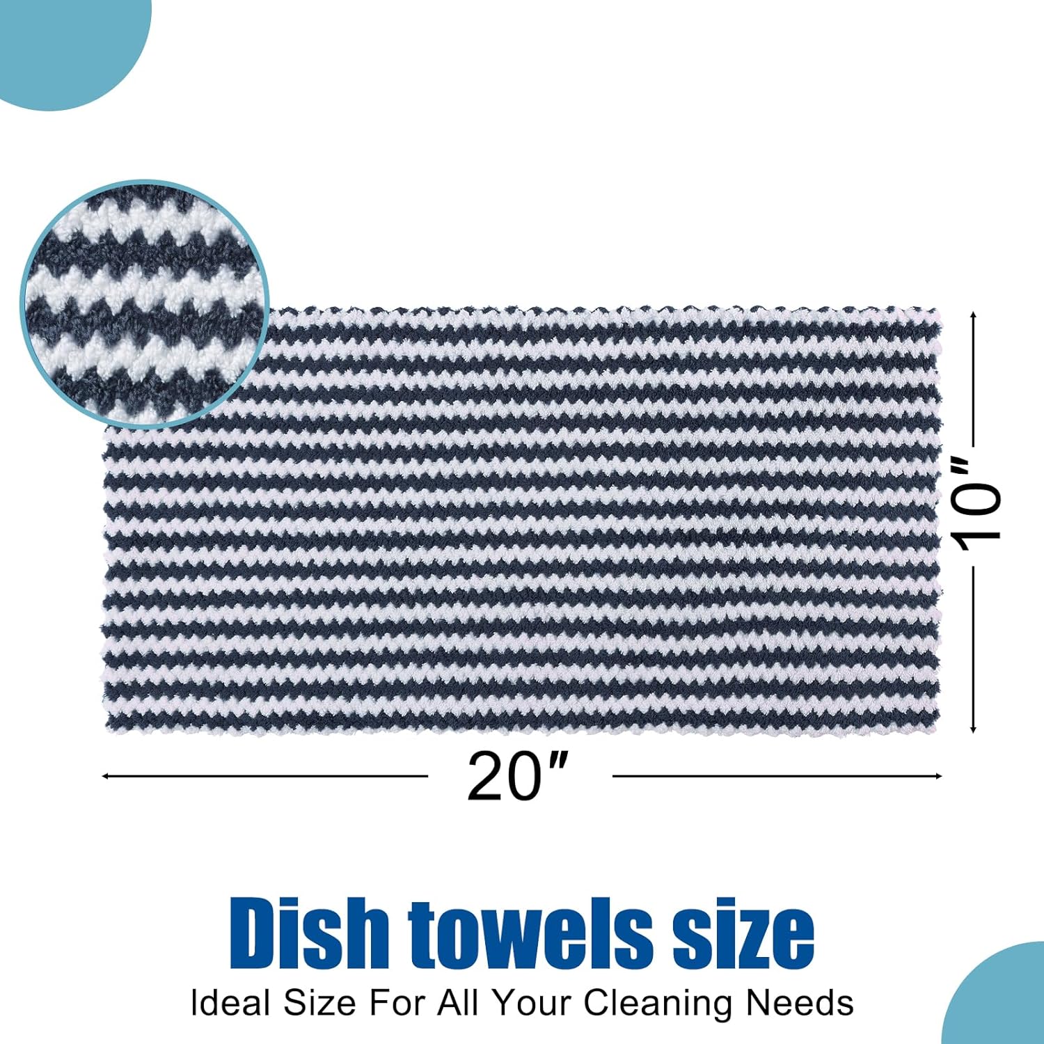 Homaxy 100% Cotton Terry Kitchen Towels Black, 13 x 28 inches,4 Pack and Wavy Coral Velvet Kitchen Dish Cloths Dark Grey, 10 x 20 inches, 12 Pack ,Soft and Super Absorbent Dish Towels
