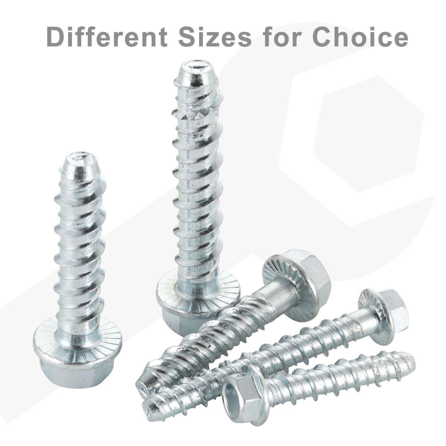 3/8" x 2-1/2" Concrete Screws, Zinc Plated Large Diameter Concrete Screw for Anchoring to Masonry, Concrete, Brick or Block, 25 PCS Including One Socket Wrench