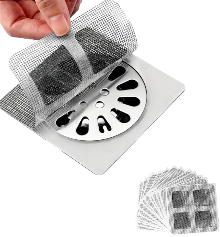 Disposable Floor Drain Filter Stickers, Disposable Shower Drain Hair Catcher to Prevent Clogged Drains, for Kitchen, Sink,Bathtub and Bathroom Drains 20 pcs