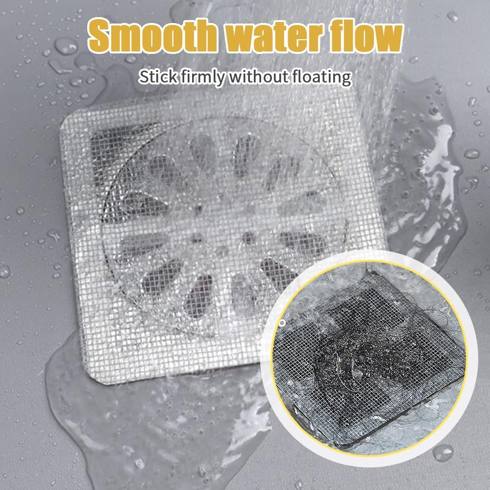 Disposable Floor Drain Filter Stickers, Disposable Shower Drain Hair Catcher to Prevent Clogged Drains, for Kitchen, Sink,Bathtub and Bathroom Drains 20 pcs