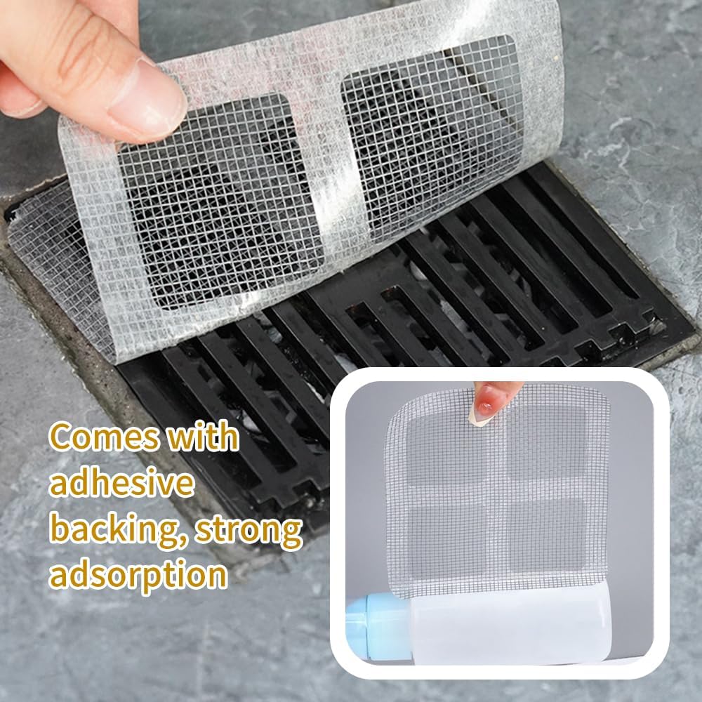 Disposable Floor Drain Filter Stickers, Disposable Shower Drain Hair Catcher to Prevent Clogged Drains, for Kitchen, Sink,Bathtub and Bathroom Drains 20 pcs