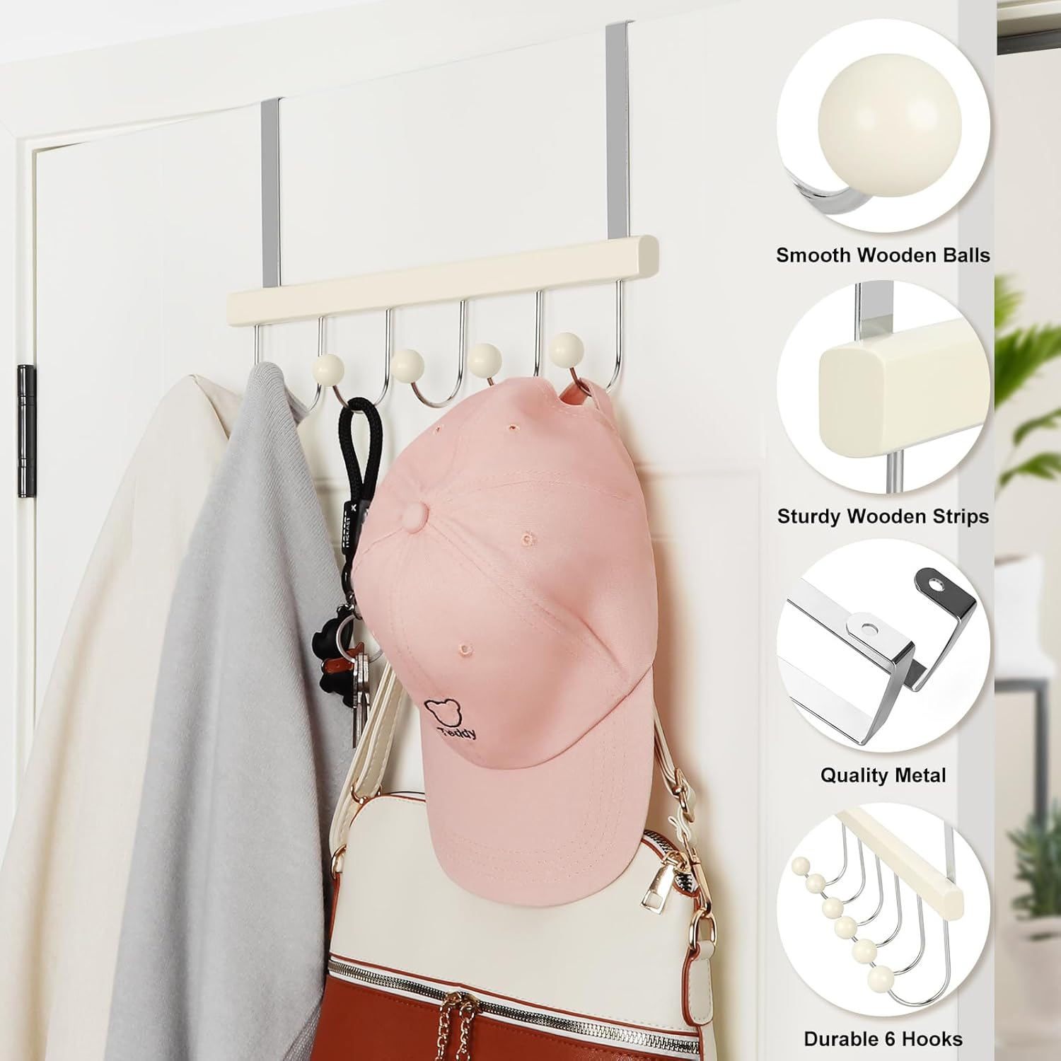 TOPIA HANGER Over The Door Hooks for Hanging, Hoodie Hangers