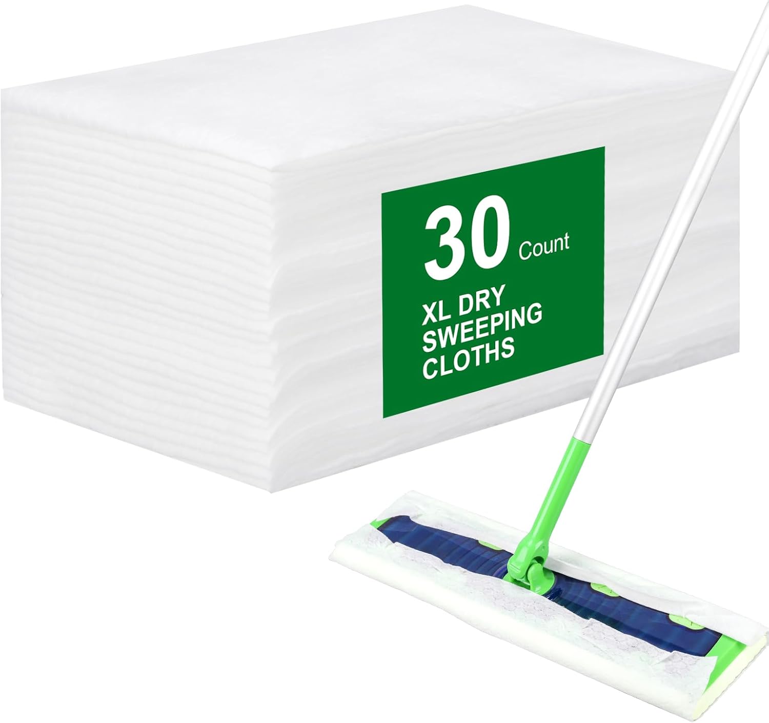 XL Dry Sweeping Cloths for Swiffer Sweeper XL Mop - 30 Count Disposable X-Large Pet Dry Mop Refill - Multi-Surface Dry Cloth Refills for Floor Cleaning Mop is not Included