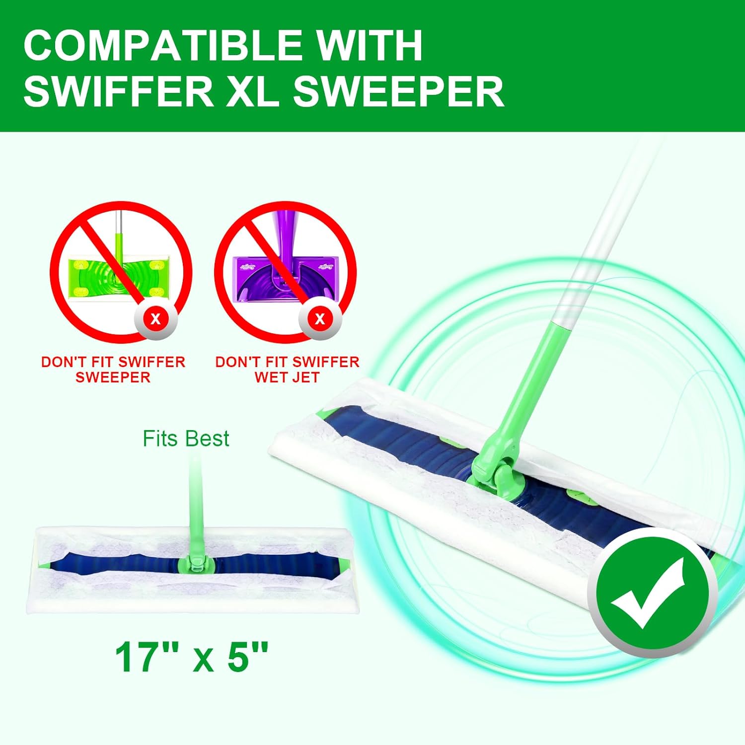 XL Dry Sweeping Cloths for Swiffer Sweeper XL Mop - 30 Count Disposable X-Large Pet Dry Mop Refill - Multi-Surface Dry Cloth Refills for Floor Cleaning Mop is not Included