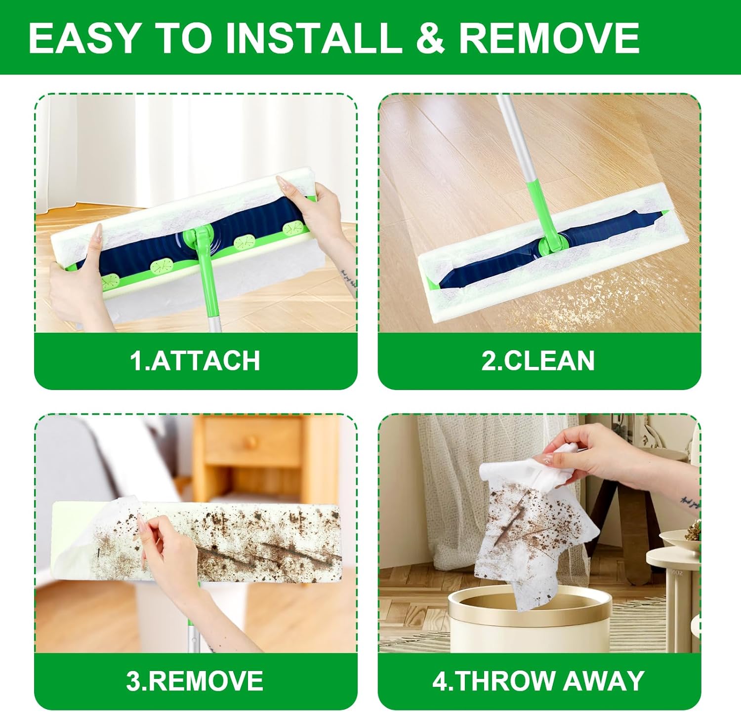 XL Dry Sweeping Cloths for Swiffer Sweeper XL Mop - 30 Count Disposable X-Large Pet Dry Mop Refill - Multi-Surface Dry Cloth Refills for Floor Cleaning Mop is not Included