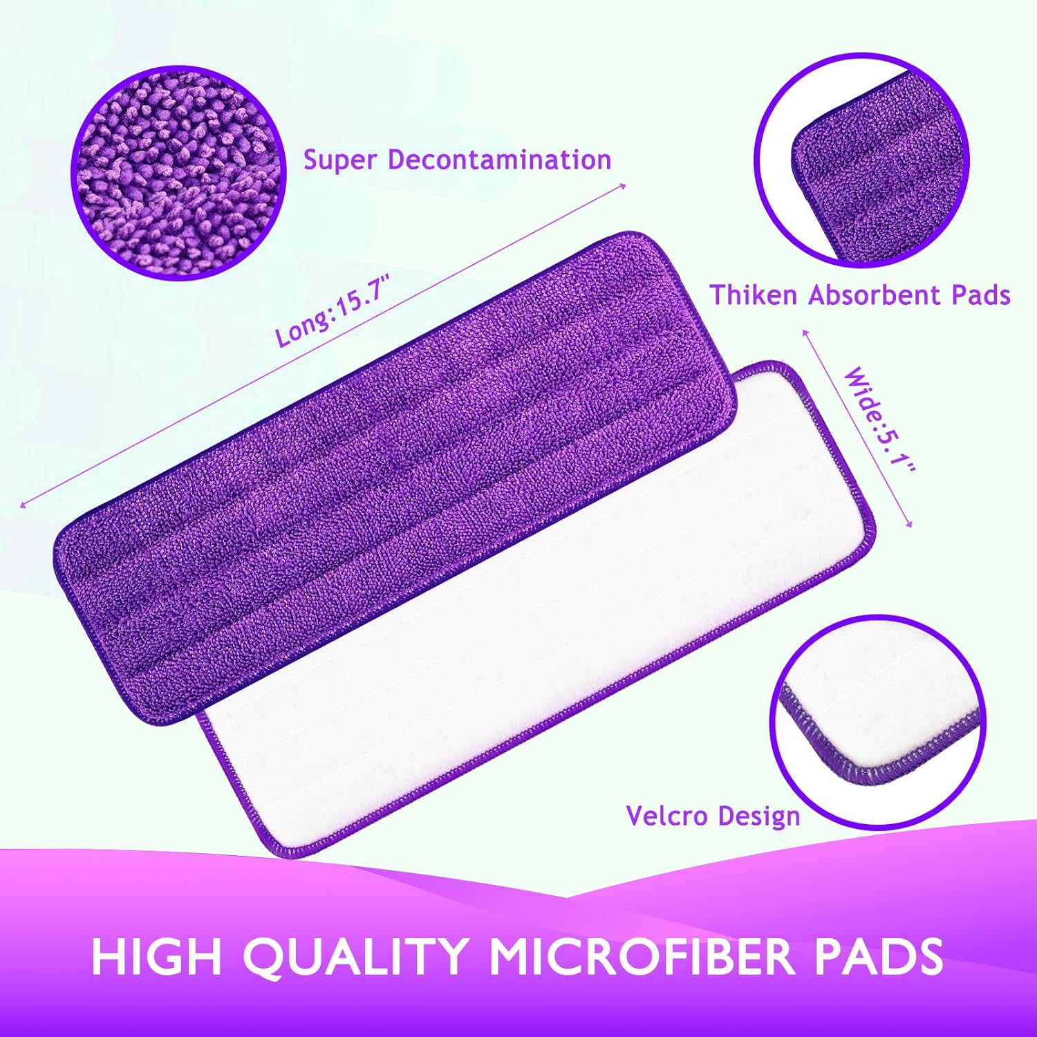 Reusable Power Mop Refills Pads Compatible with Swiffer PowerMop Mop 4 Pack & Reusable Wet Pads Refill Compatible with Swiffer Sweeper Mop 4 Pack Mop is not Included