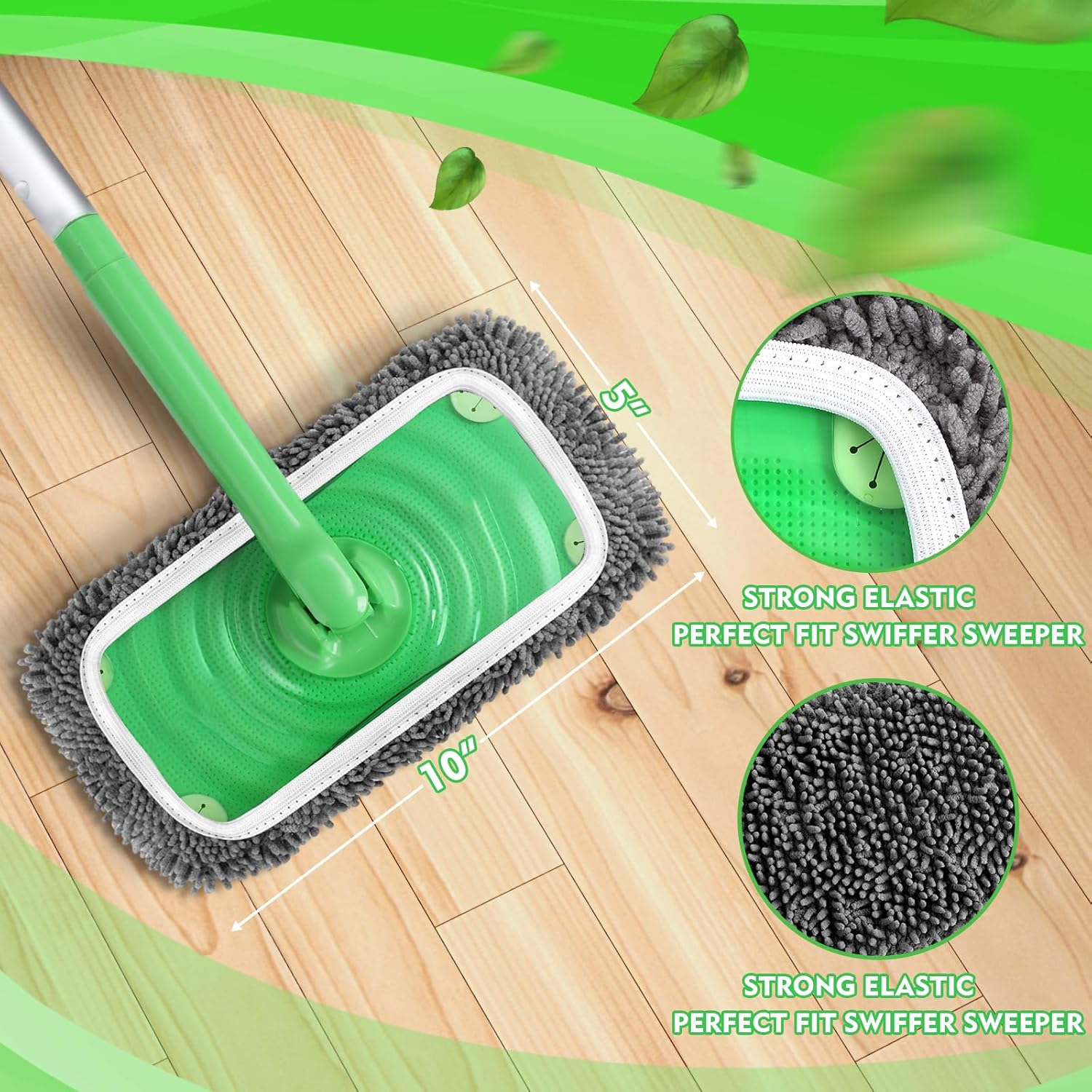 Reusable Power Mop Refills Pads Compatible with Swiffer PowerMop Mop 4 Pack & Reusable Wet Pads Refill Compatible with Swiffer Sweeper Mop 4 Pack Mop is not Included